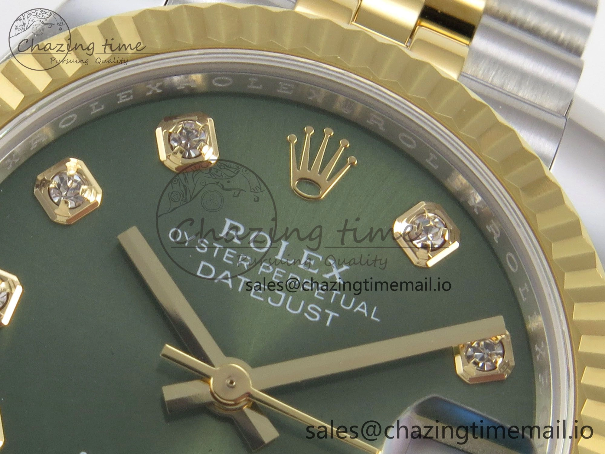 DateJust 31 278273 THBF 1:1 Best Edition 904L Steel Green Diamonds Dial Diamonds Bezel on SS YG Jubilee Bracelet HZ Cal.2236