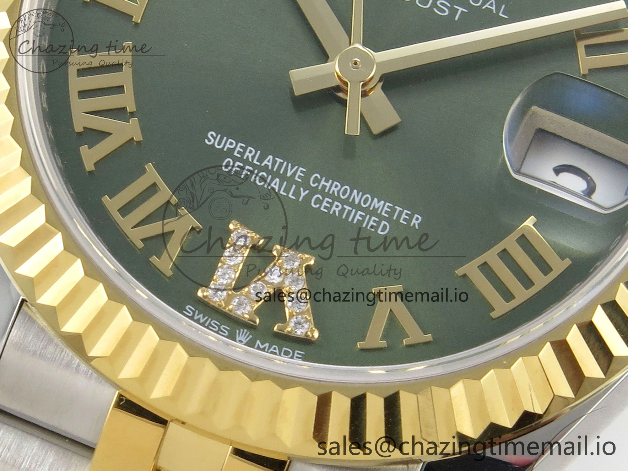 DateJust 31 278273 THBF 1:1 Best Edition 904L Steel Green Roman Dial Fluted Bezel on SS YG Jubilee Bracelet HZ Cal.2236