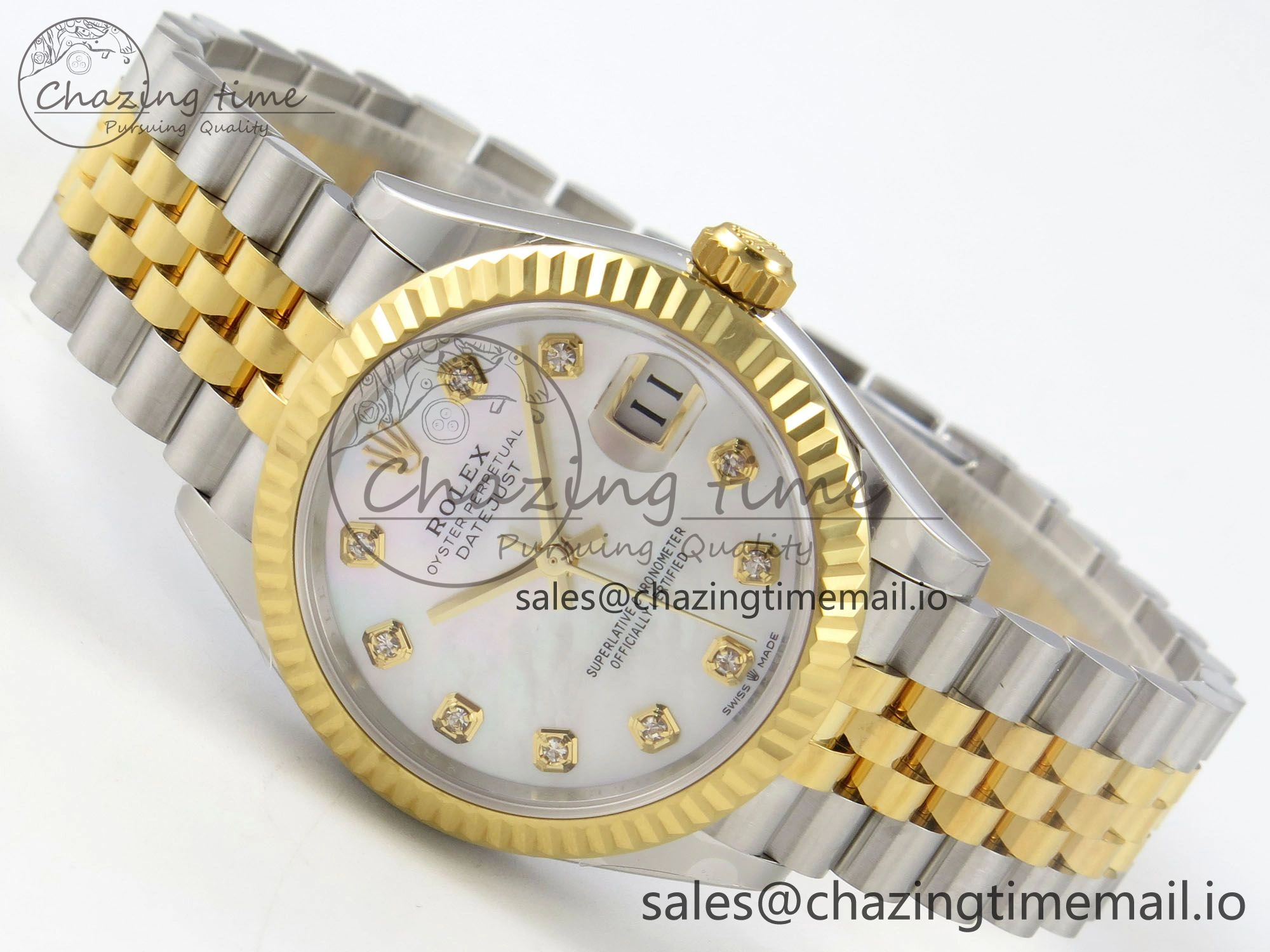 DateJust 31 278273 THBF 1:1 Best Edition 904L Steel White Diamonds Dial on SS YG Jubilee Bracelet HZ Cal.2236