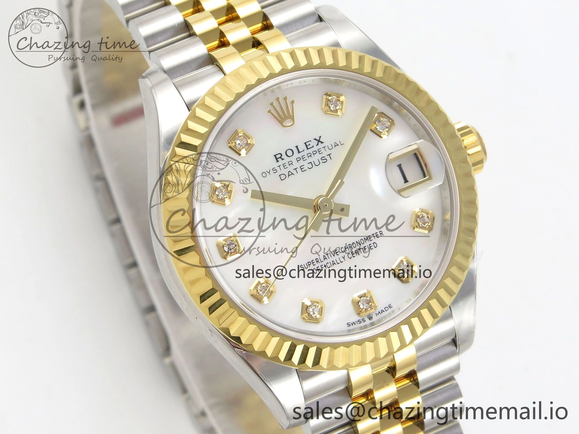 DateJust 31 278273 THBF 1:1 Best Edition 904L Steel White Diamonds Dial on SS YG Jubilee Bracelet HZ Cal.2236
