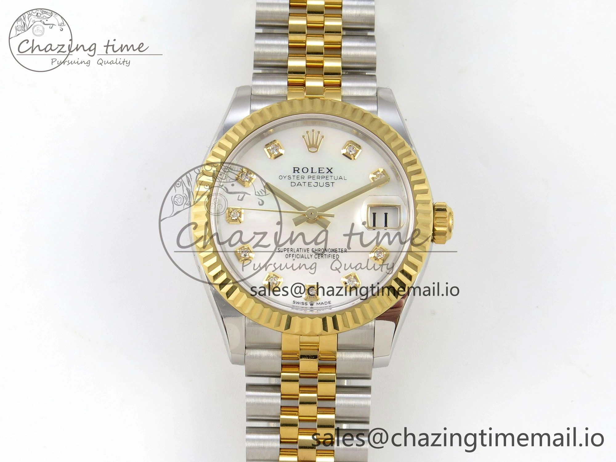DateJust 31 278273 THBF 1:1 Best Edition 904L Steel White Diamonds Dial on SS YG Jubilee Bracelet HZ Cal.2236