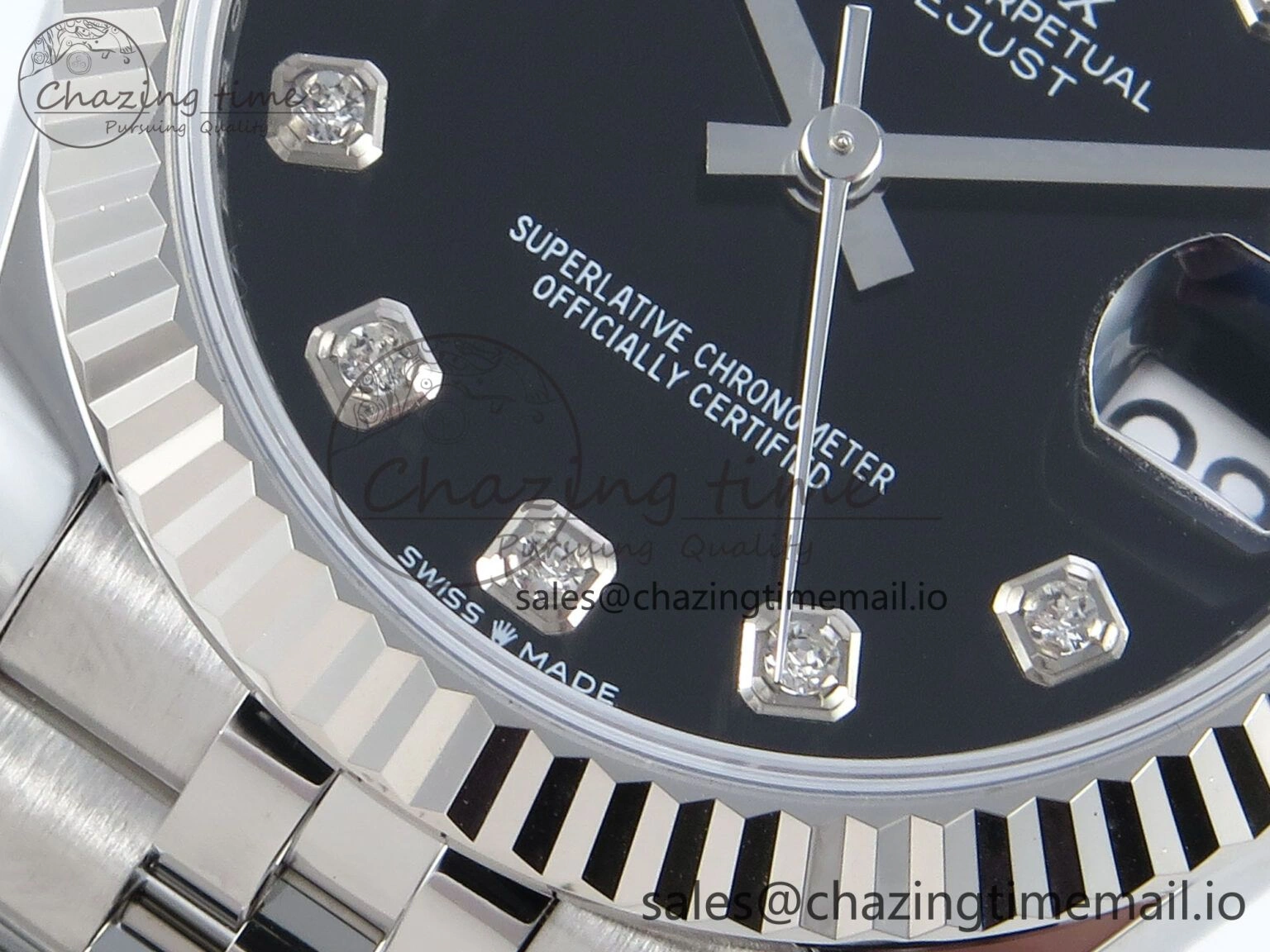 DateJust 31 278274 ARF 1:1 Best Edition 904L Steel Black Diamonds Dial on SS Jubilee Bracelet ETA 2688