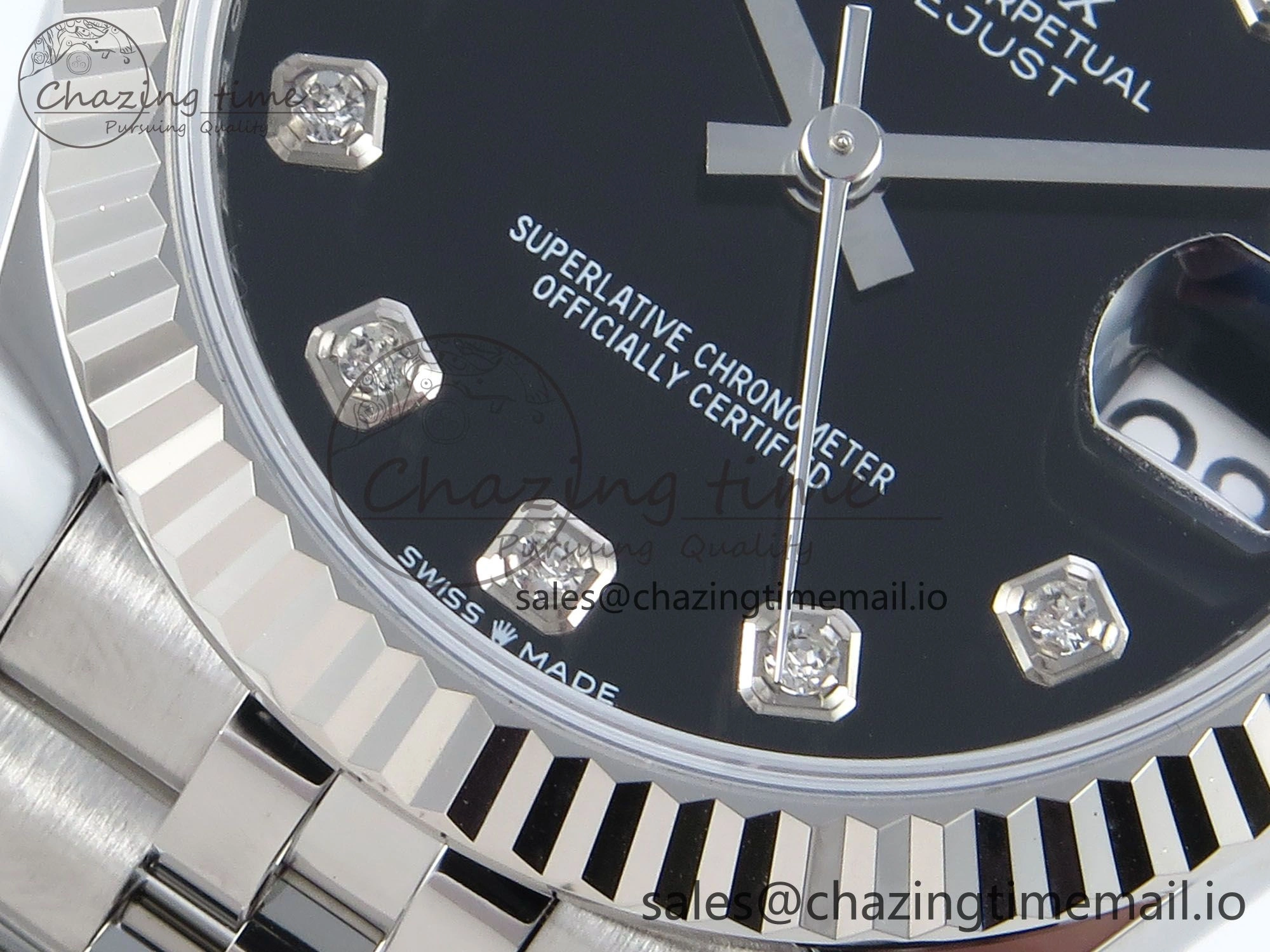 DateJust 31 278274 ARF 1:1 Best Edition 904L Steel Black Diamonds Dial on SS Jubilee Bracelet ETA 2688