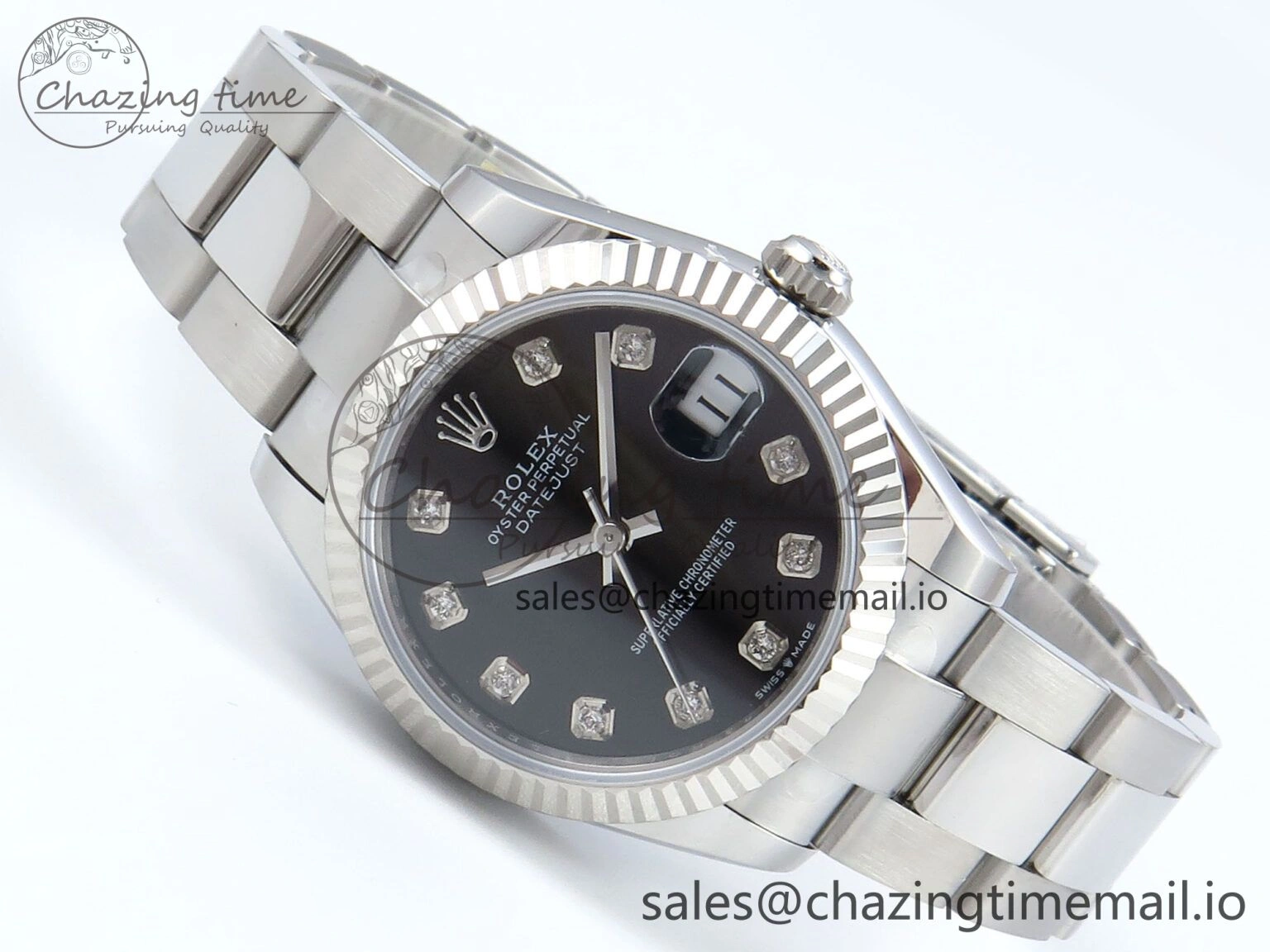 DateJust 31 278274 ARF 1:1 Best Edition 904L Steel Black Diamonds Dial on SS Oyster Bracelet ETA 2688