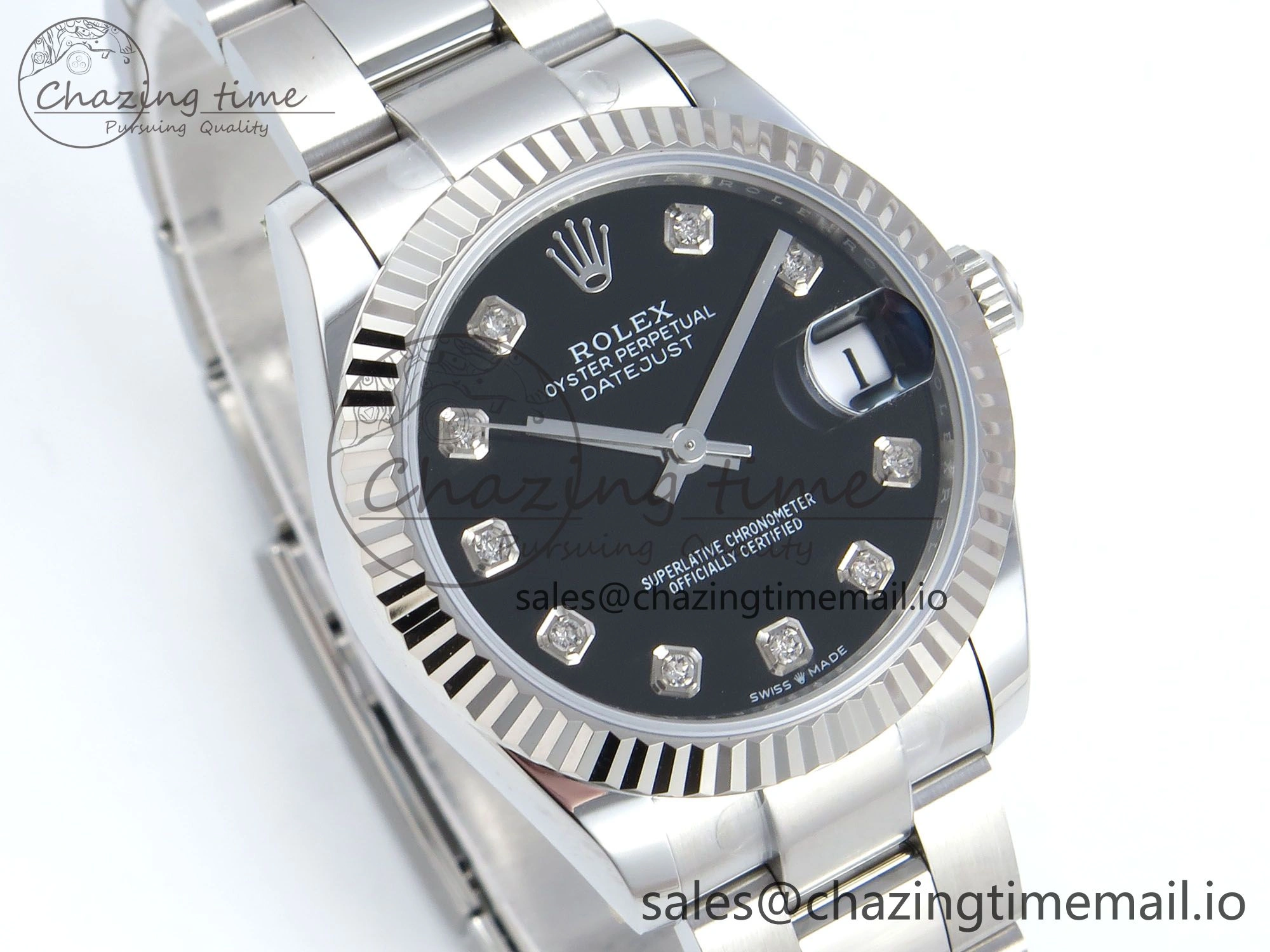 DateJust 31 278274 ARF 1:1 Best Edition 904L Steel Black Diamonds Dial on SS Oyster Bracelet ETA 2688