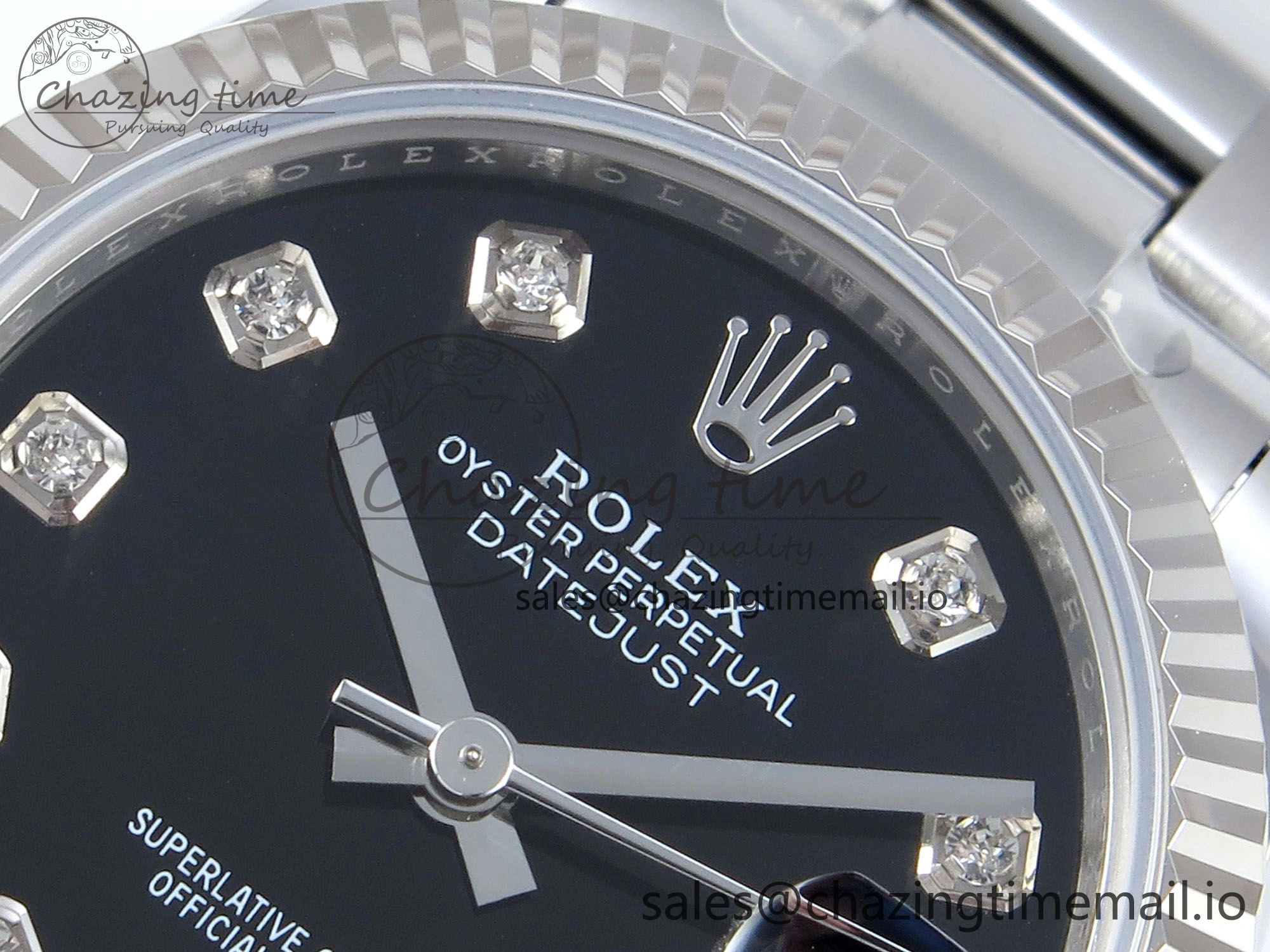 DateJust 31 278274 ARF 1:1 Best Edition 904L Steel Black Diamonds Dial on SS Oyster Bracelet ETA 2688