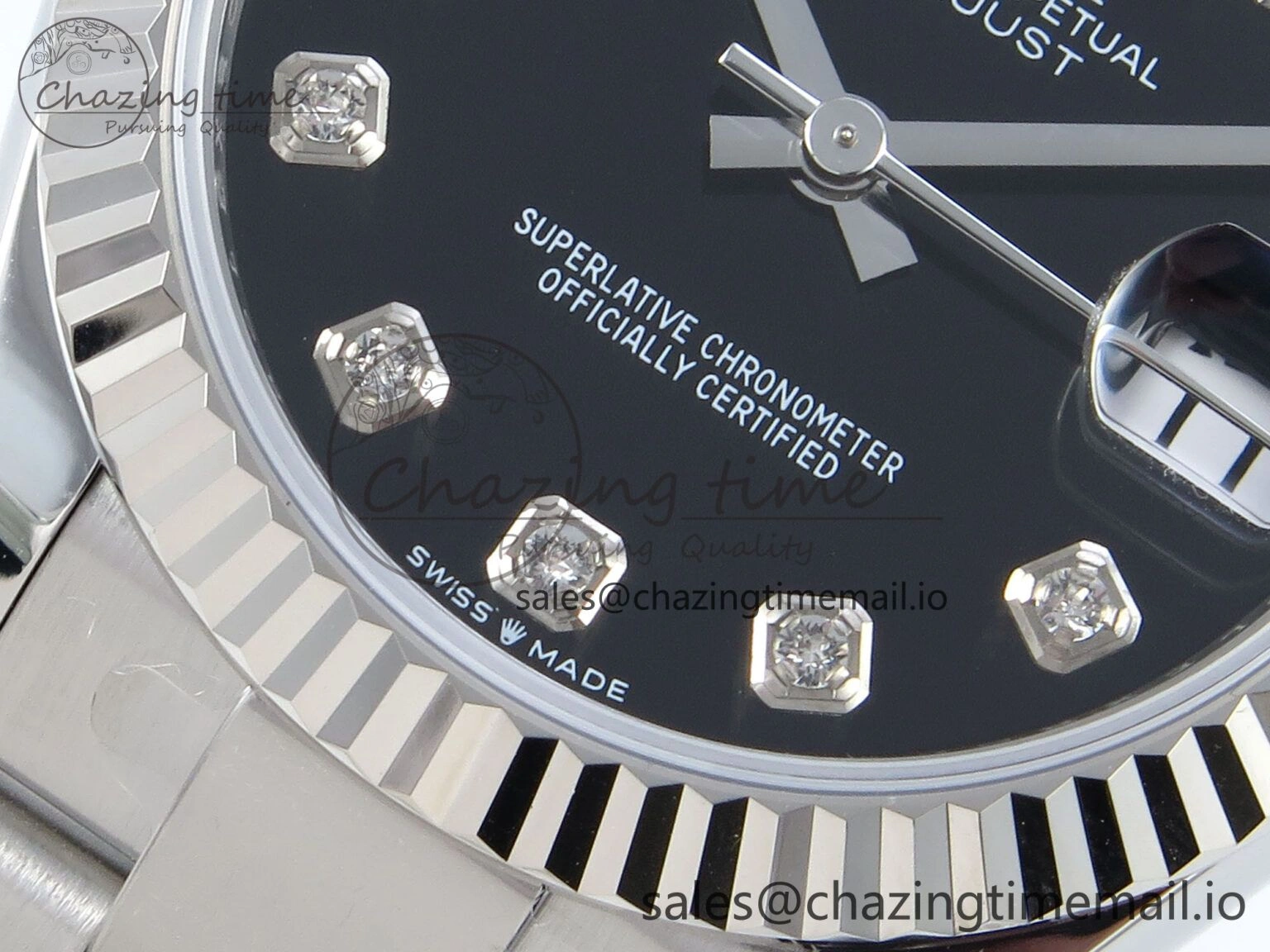 DateJust 31 278274 ARF 1:1 Best Edition 904L Steel Black Diamonds Dial on SS Oyster Bracelet ETA 2688
