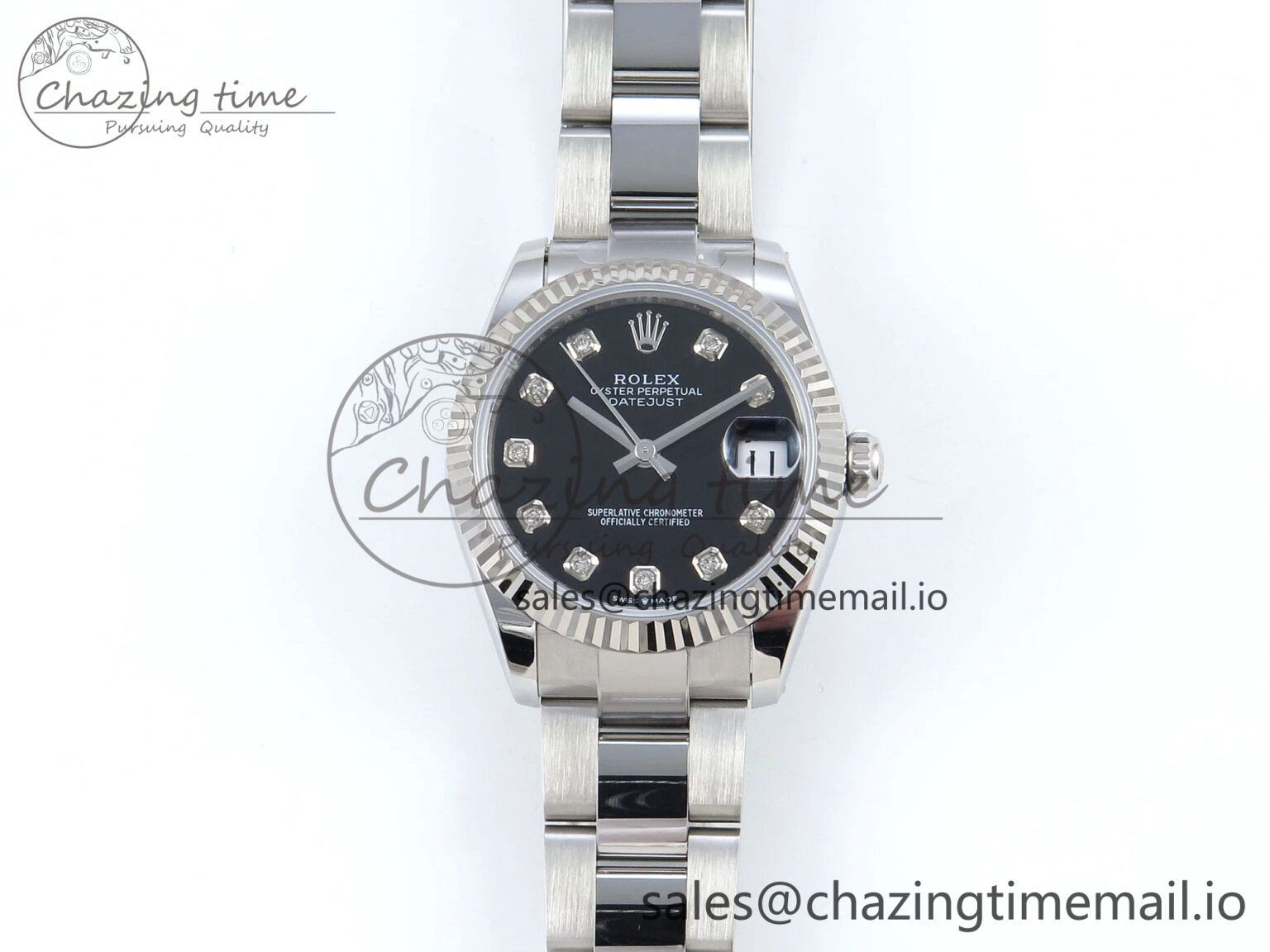 DateJust 31 278274 ARF 1:1 Best Edition 904L Steel Black Diamonds Dial on SS Oyster Bracelet ETA 2688