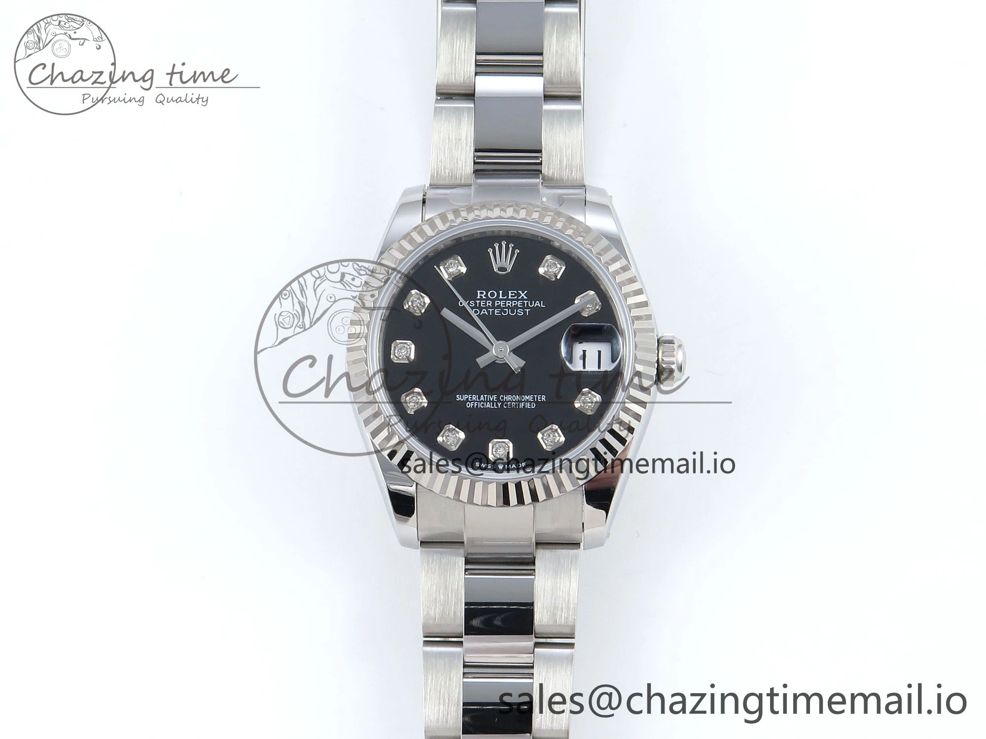 DateJust 31 278274 ARF 1:1 Best Edition 904L Steel Black Diamonds Dial on SS Oyster Bracelet ETA 2688
