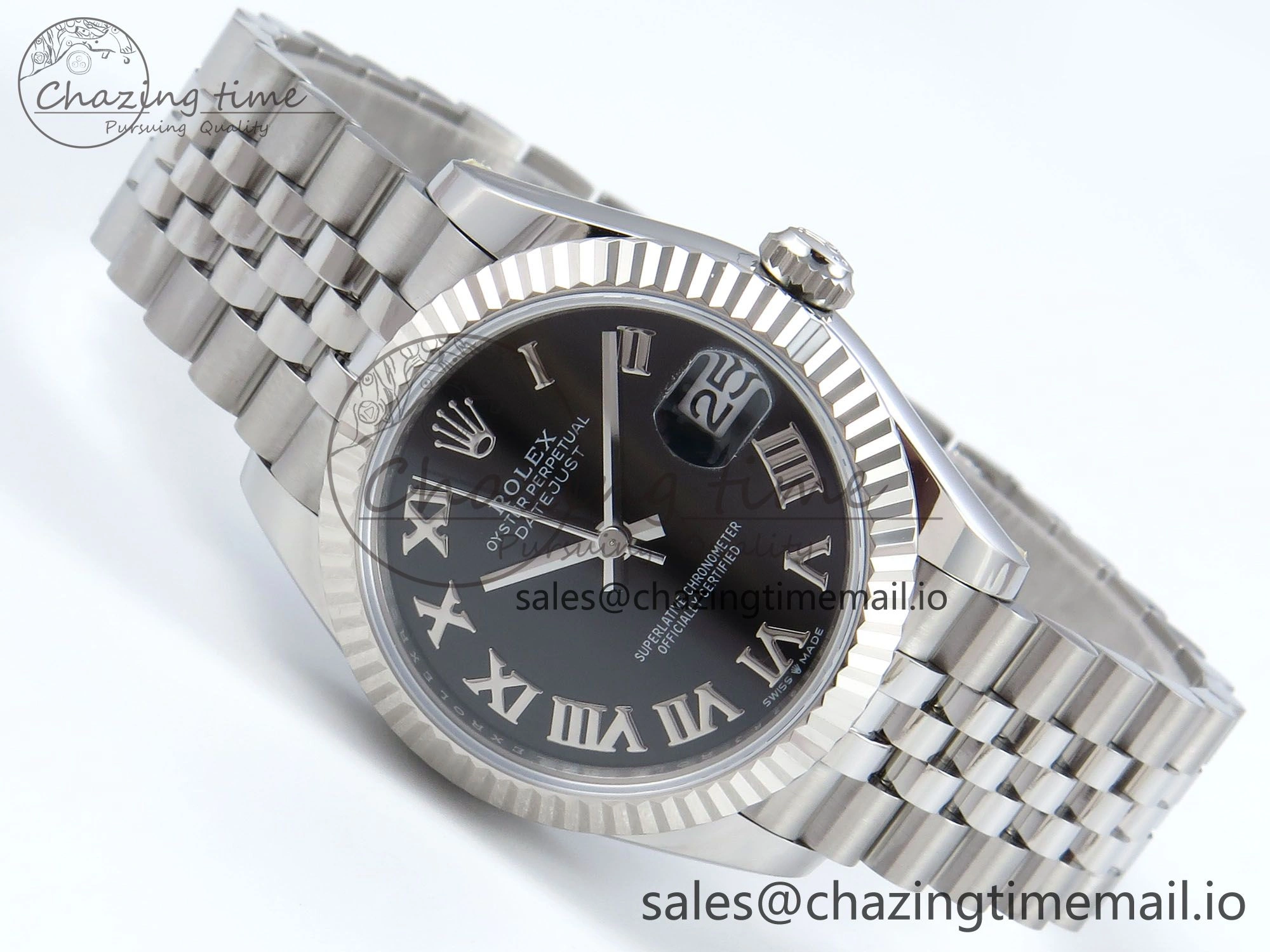 DateJust 31 278274 ARF 1:1 Best Edition 904L Steel Black Roman Dial on SS Jubilee Bracelet ETA 2688