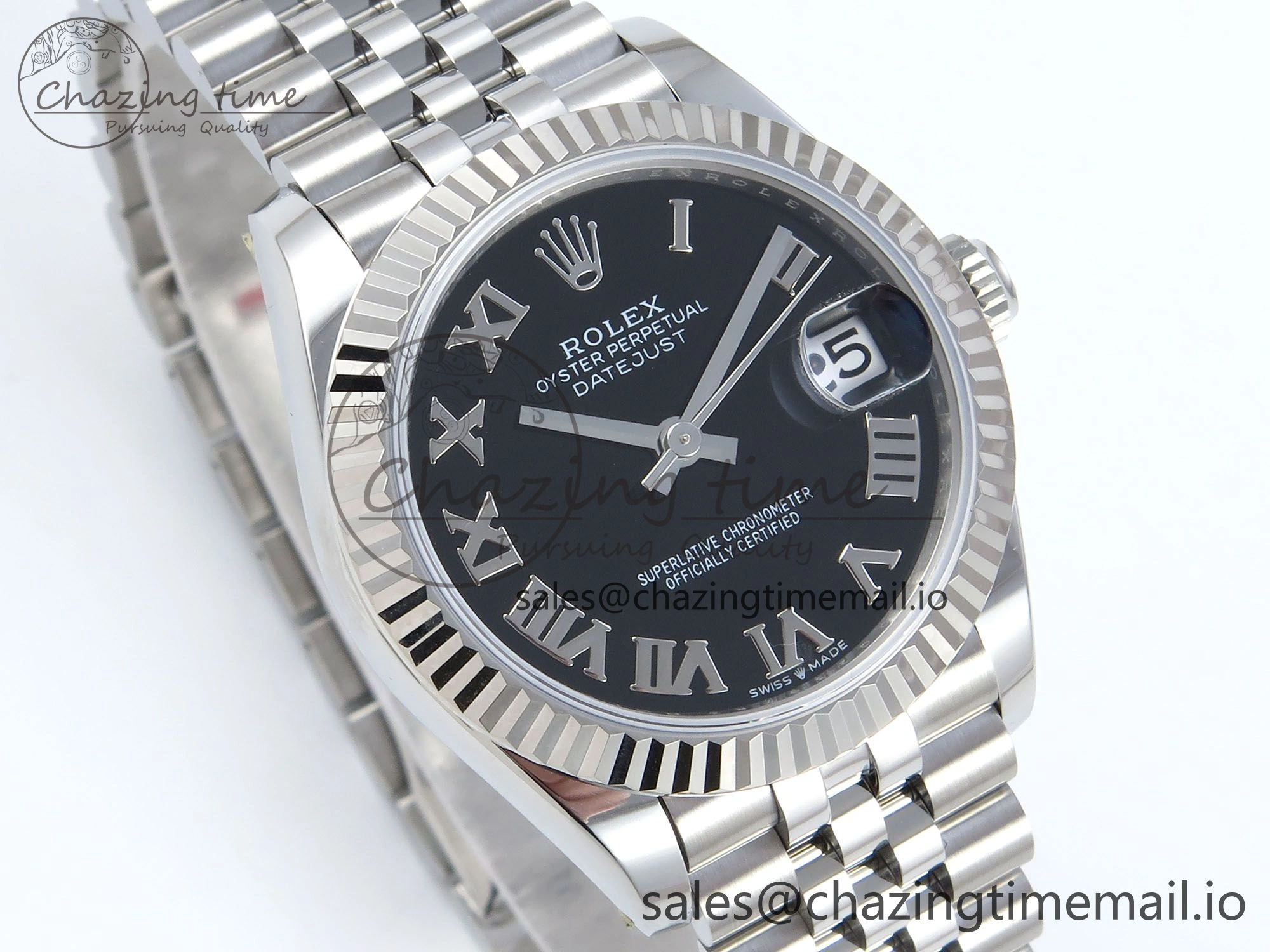 DateJust 31 278274 ARF 1:1 Best Edition 904L Steel Black Roman Dial on SS Jubilee Bracelet ETA 2688