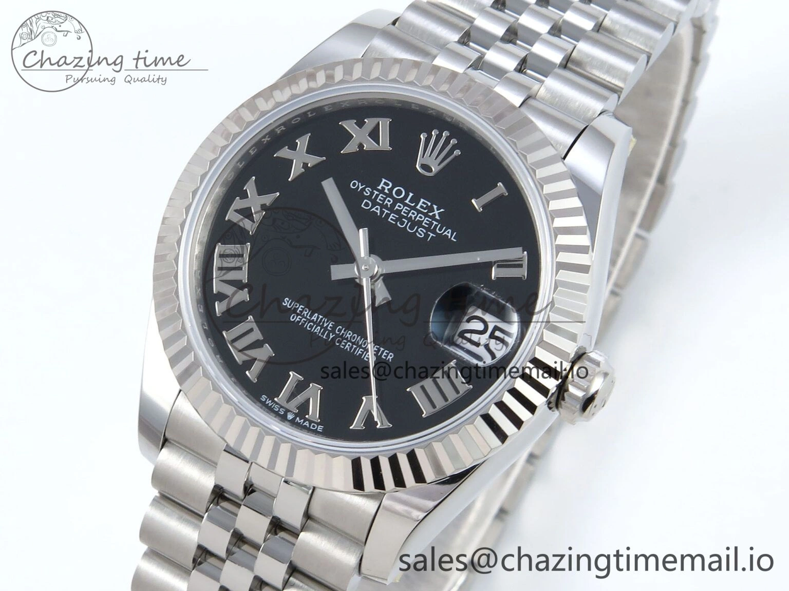 DateJust 31 278274 ARF 1:1 Best Edition 904L Steel Black Roman Dial on SS Jubilee Bracelet ETA 2688