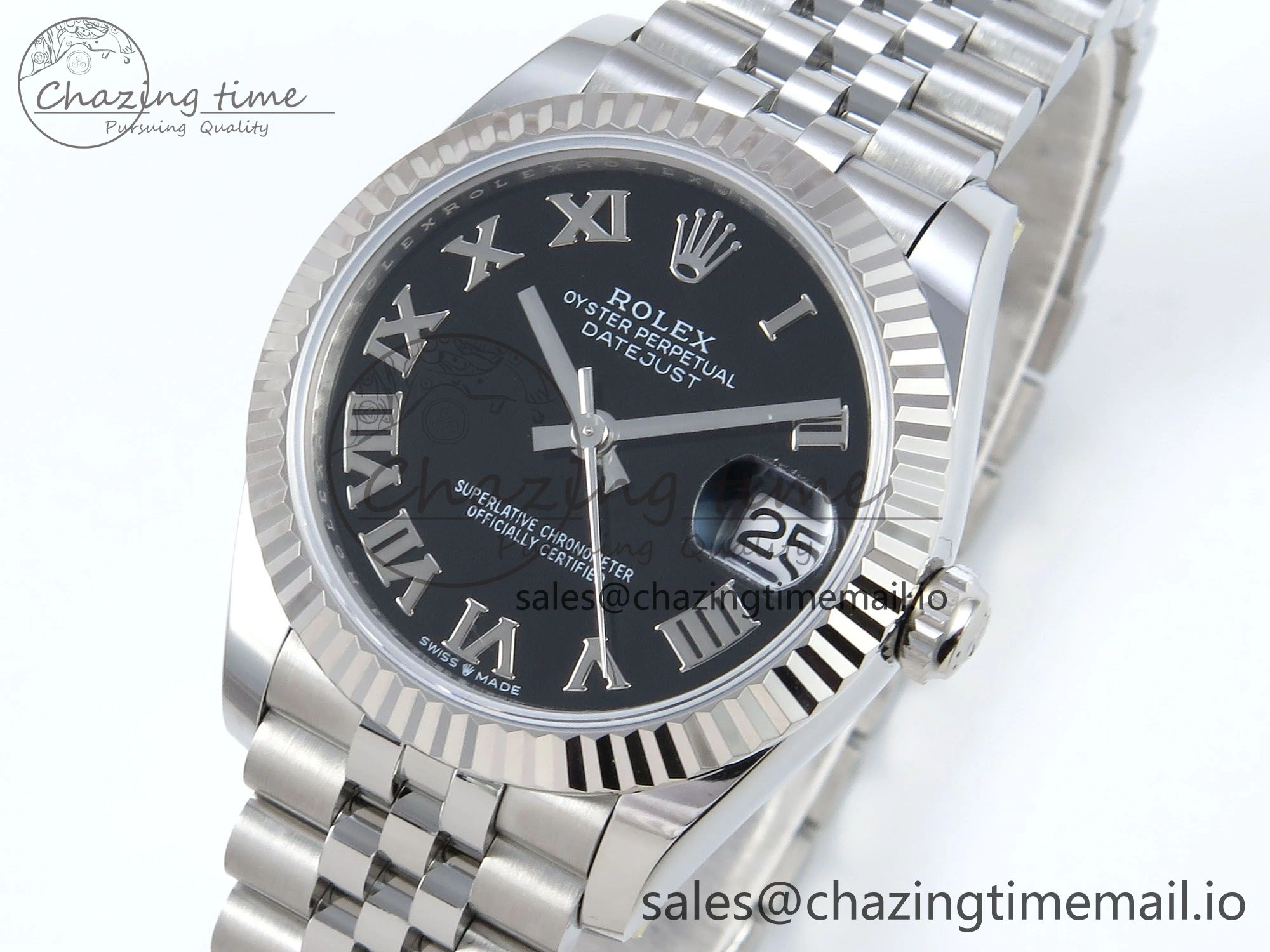 DateJust 31 278274 ARF 1:1 Best Edition 904L Steel Black Roman Dial on SS Jubilee Bracelet ETA 2688