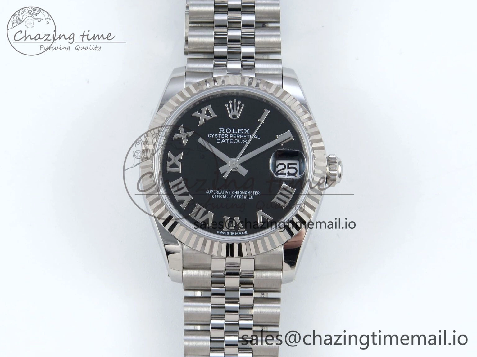 DateJust 31 278274 ARF 1:1 Best Edition 904L Steel Black Roman Dial on SS Jubilee Bracelet ETA 2688