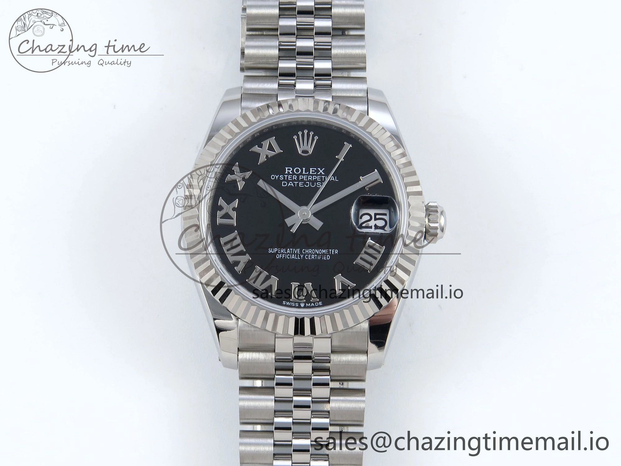 DateJust 31 278274 ARF 1:1 Best Edition 904L Steel Black Roman Dial on SS Jubilee Bracelet ETA 2688