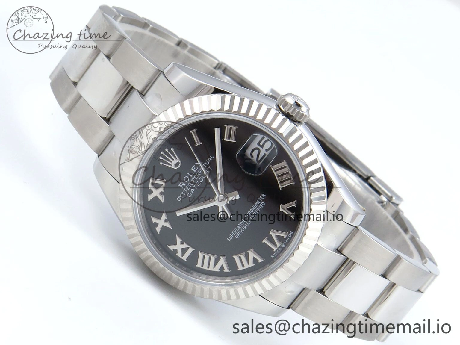 DateJust 31 278274 ARF 1:1 Best Edition 904L Steel Black Roman Dial on SS Oyster Bracelet ETA 2688