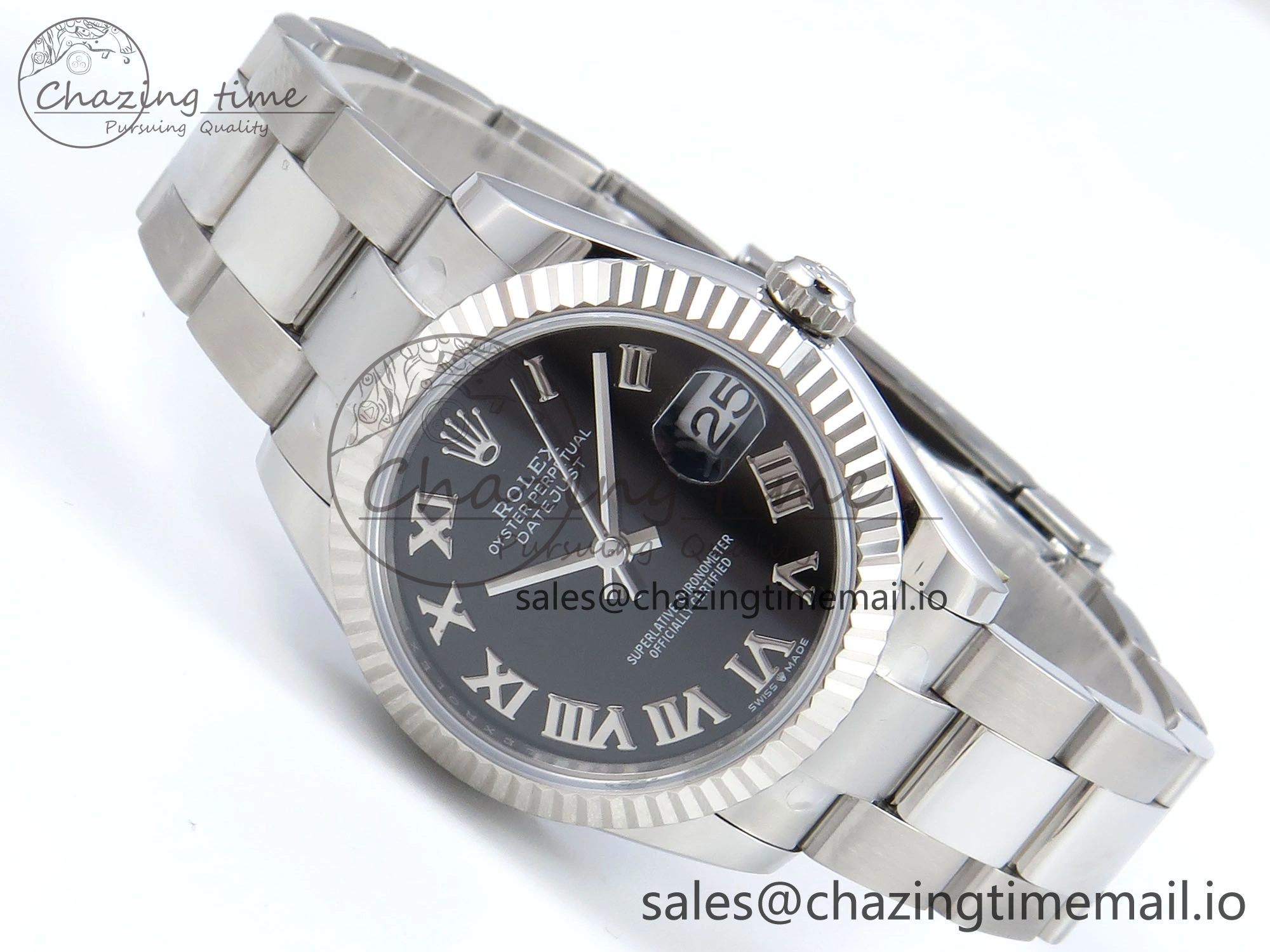 DateJust 31 278274 ARF 1:1 Best Edition 904L Steel Black Roman Dial on SS Oyster Bracelet ETA 2688