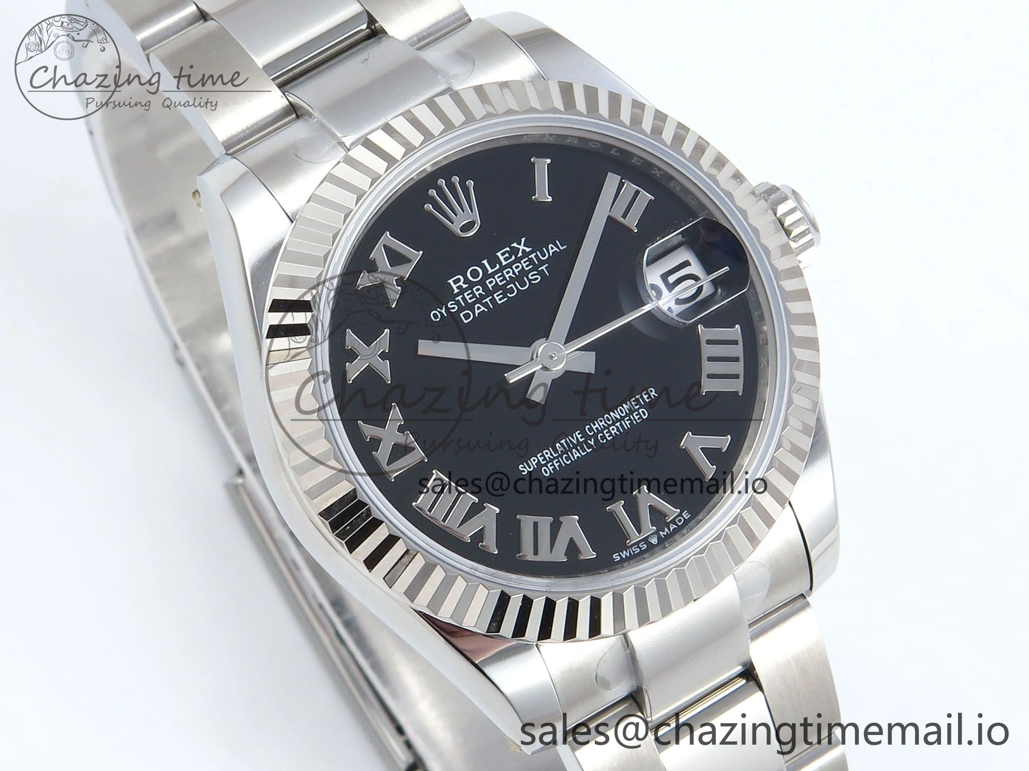 DateJust 31 278274 ARF 1:1 Best Edition 904L Steel Black Roman Dial on SS Oyster Bracelet ETA 2688