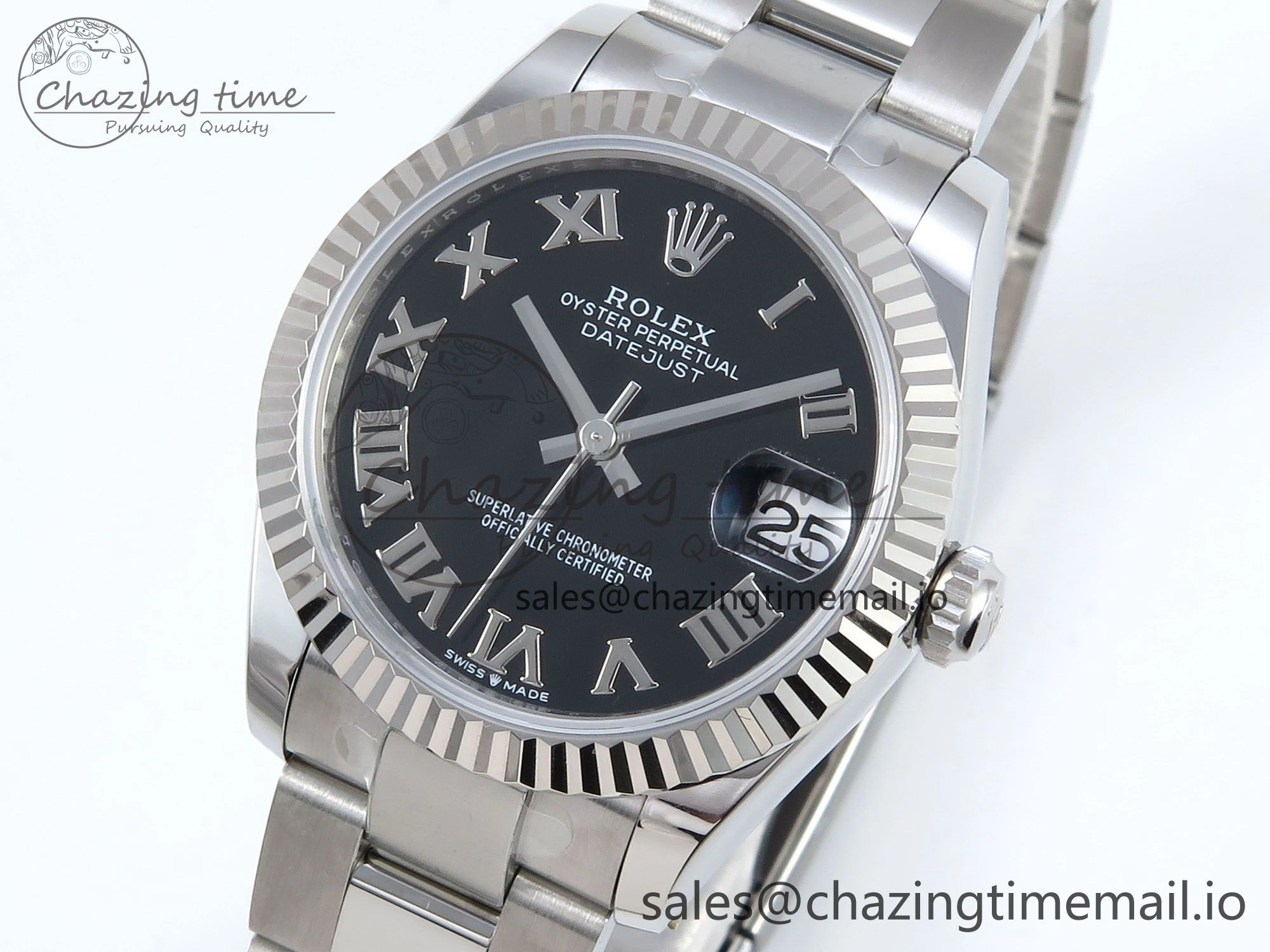 DateJust 31 278274 ARF 1:1 Best Edition 904L Steel Black Roman Dial on SS Oyster Bracelet ETA 2688