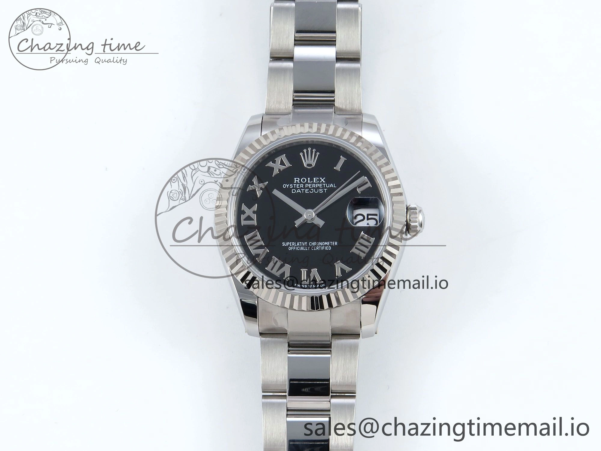DateJust 31 278274 ARF 1:1 Best Edition 904L Steel Black Roman Dial on SS Oyster Bracelet ETA 2688