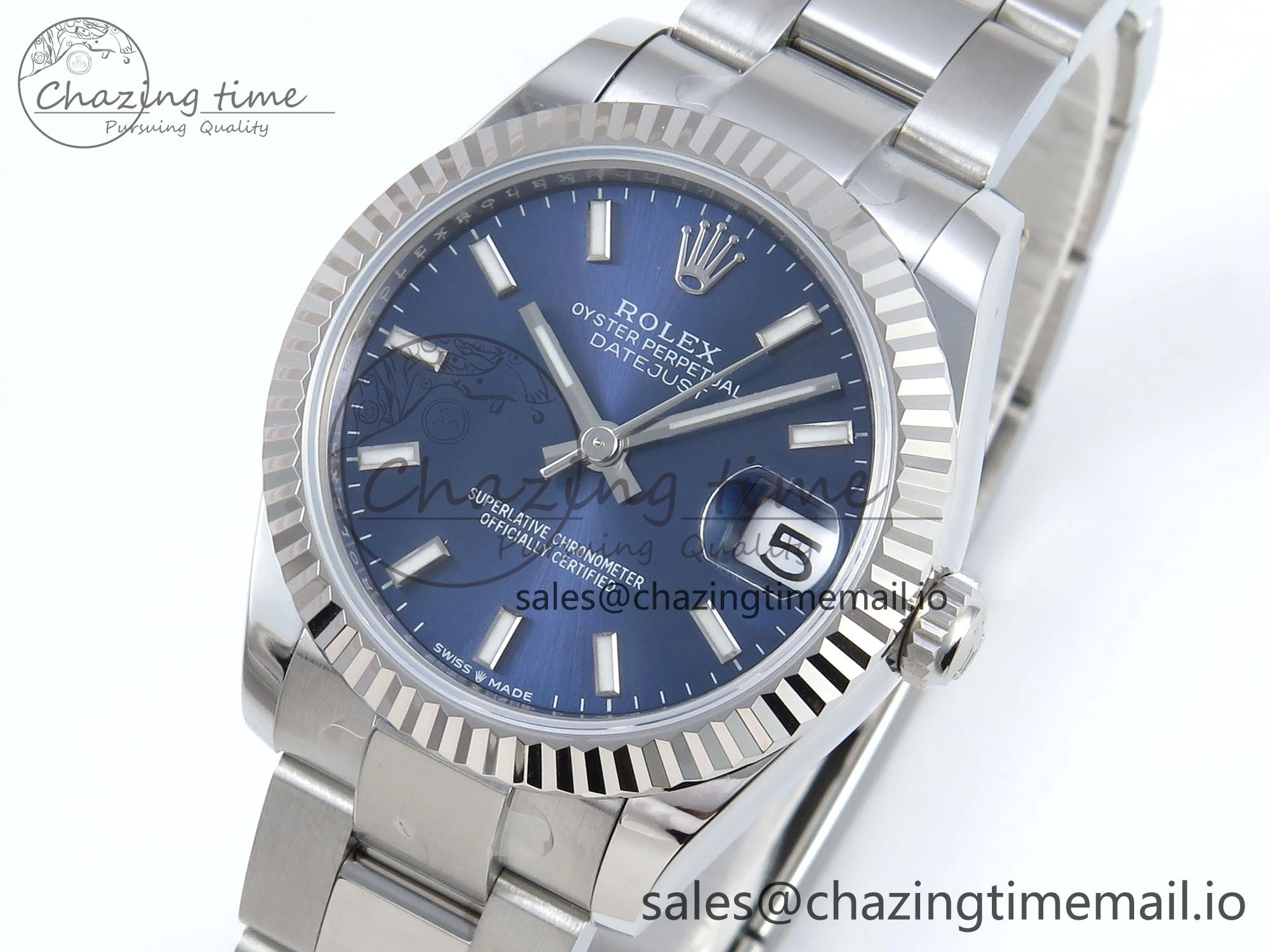 DateJust 31 278274 ARF 1:1 Best Edition 904L Steel Blue Dial Stick Marker on SS Oyster Bracelet ETA 2688