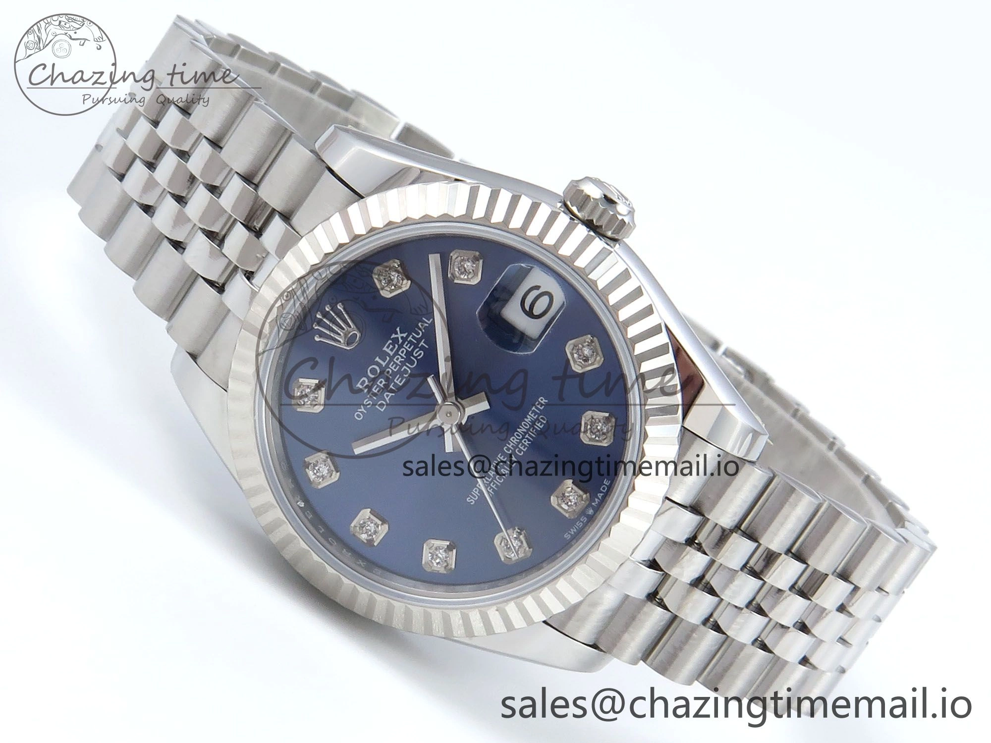 DateJust 31 278274 ARF 1:1 Best Edition 904L Steel Blue Diamonds Dial on SS Jubilee Bracelet ETA 2688