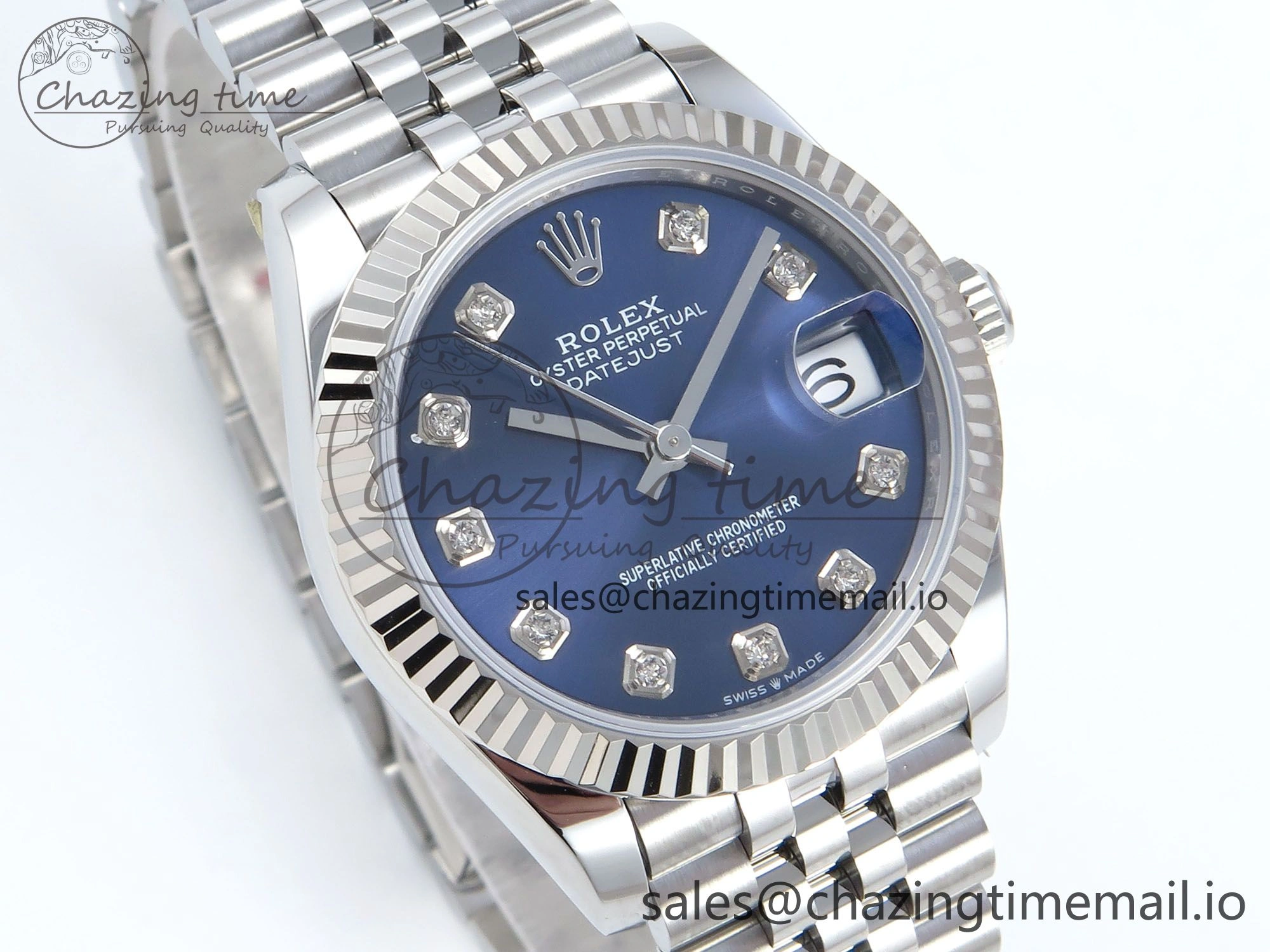 DateJust 31 278274 ARF 1:1 Best Edition 904L Steel Blue Diamonds Dial on SS Jubilee Bracelet ETA 2688