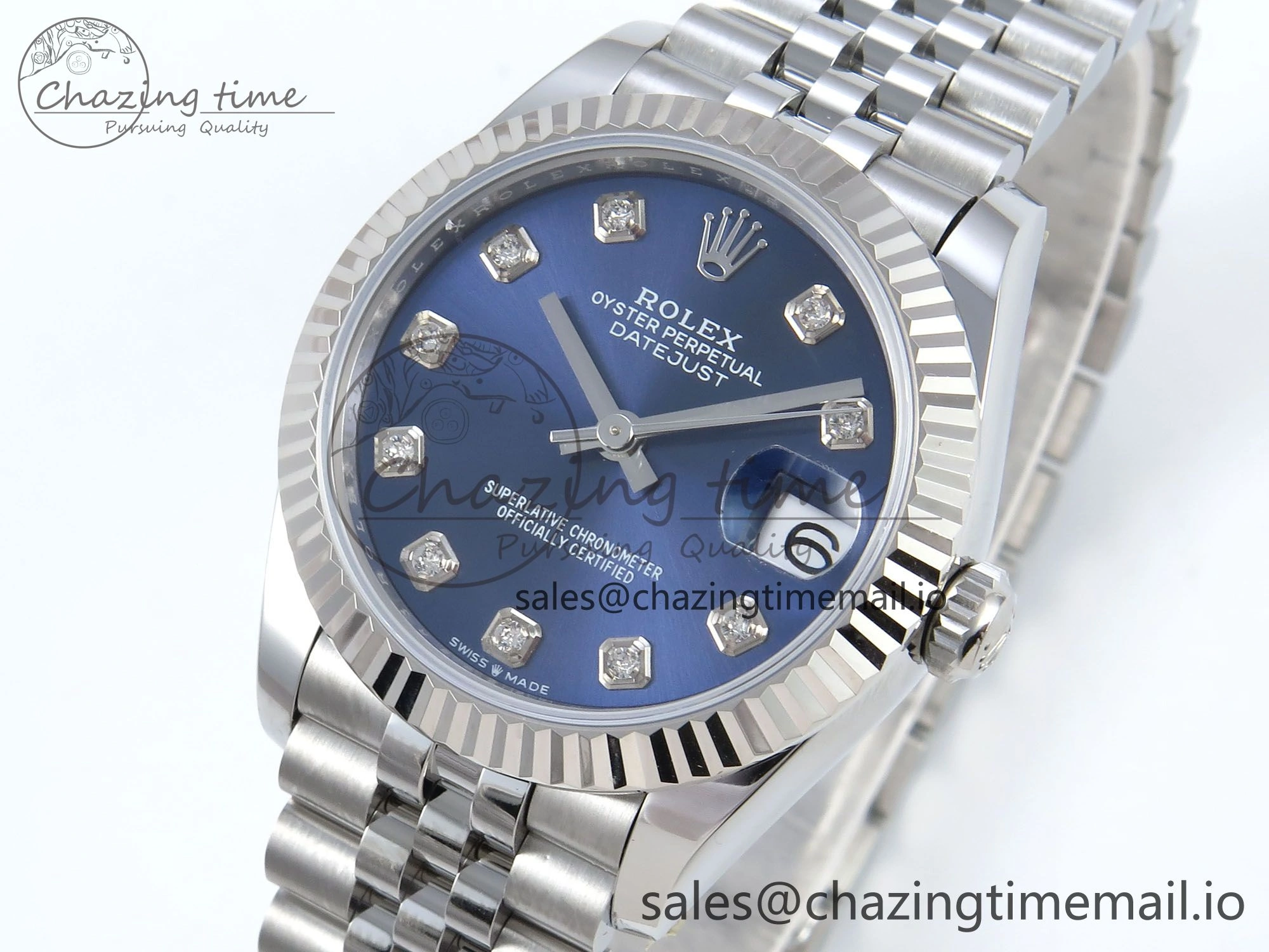 DateJust 31 278274 ARF 1:1 Best Edition 904L Steel Blue Diamonds Dial on SS Jubilee Bracelet ETA 2688