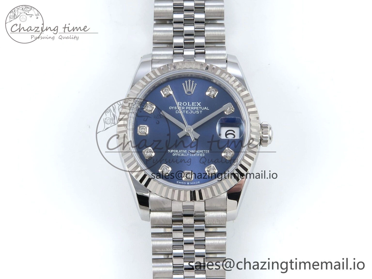 DateJust 31 278274 ARF 1:1 Best Edition 904L Steel Blue Diamonds Dial on SS Jubilee Bracelet ETA 2688