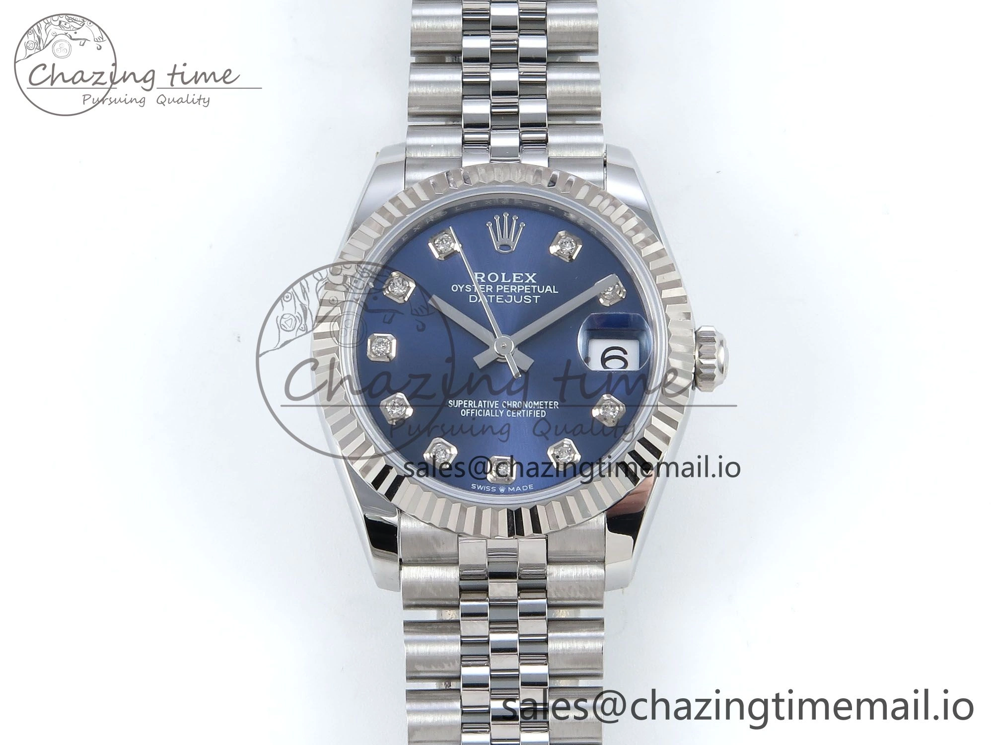DateJust 31 278274 ARF 1:1 Best Edition 904L Steel Blue Diamonds Dial on SS Jubilee Bracelet ETA 2688