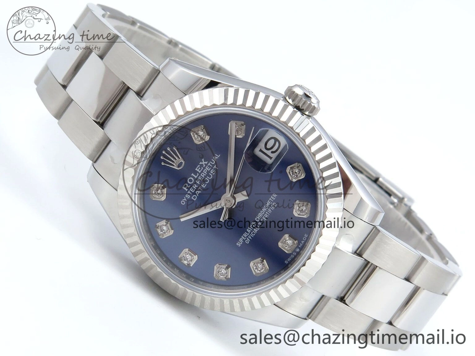 DateJust 31 278274 ARF 1:1 Best Edition 904L Steel Blue Diamonds Dial on SS Oyster Bracelet ETA 2688