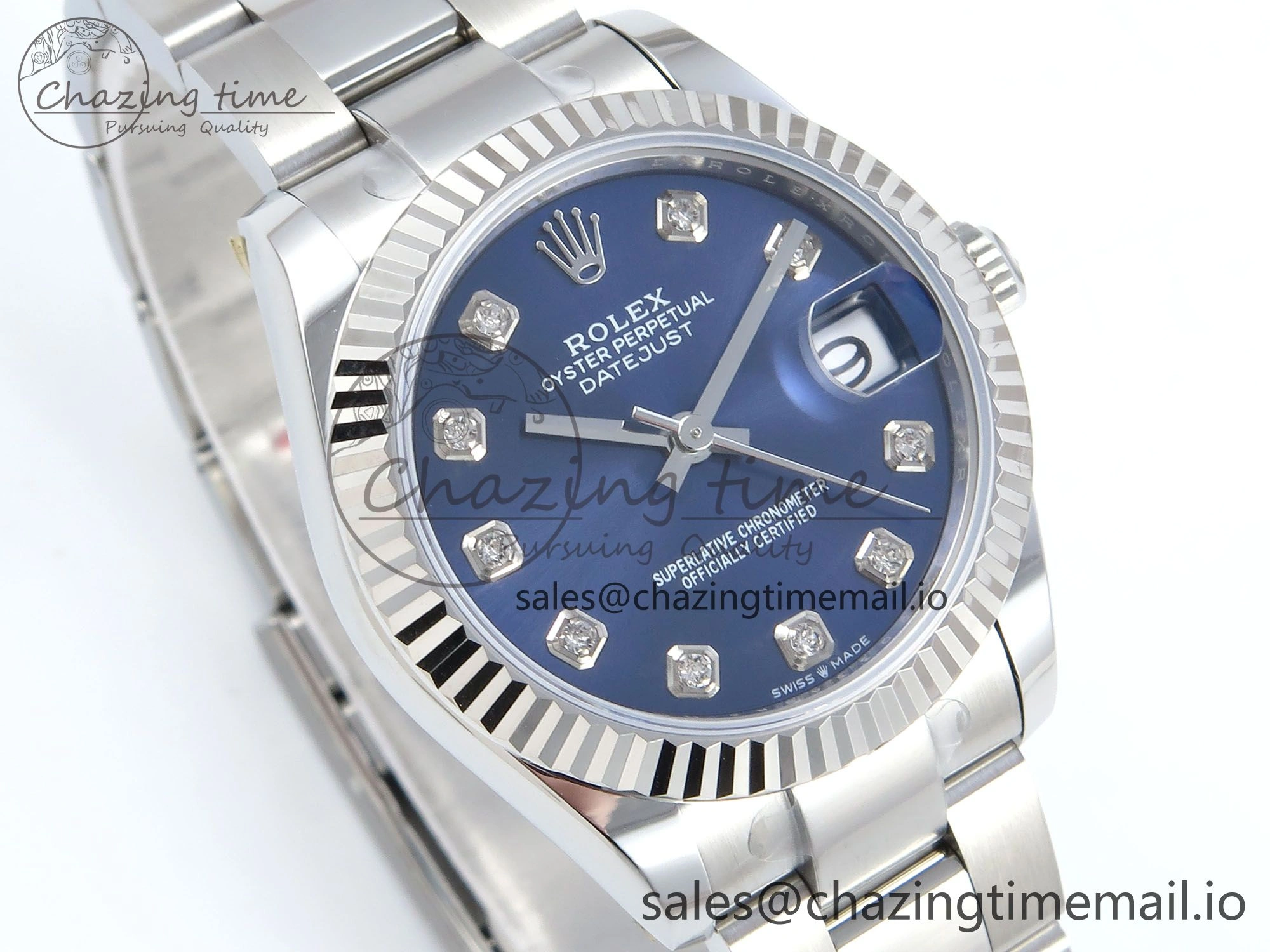 DateJust 31 278274 ARF 1:1 Best Edition 904L Steel Blue Diamonds Dial on SS Oyster Bracelet ETA 2688
