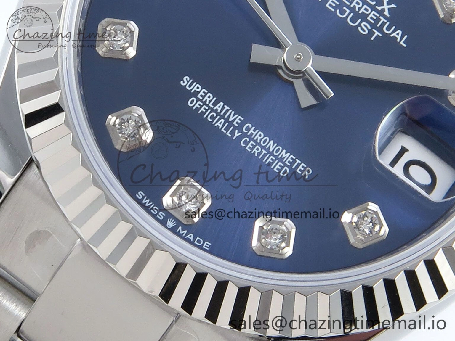 DateJust 31 278274 ARF 1:1 Best Edition 904L Steel Blue Diamonds Dial on SS Oyster Bracelet ETA 2688