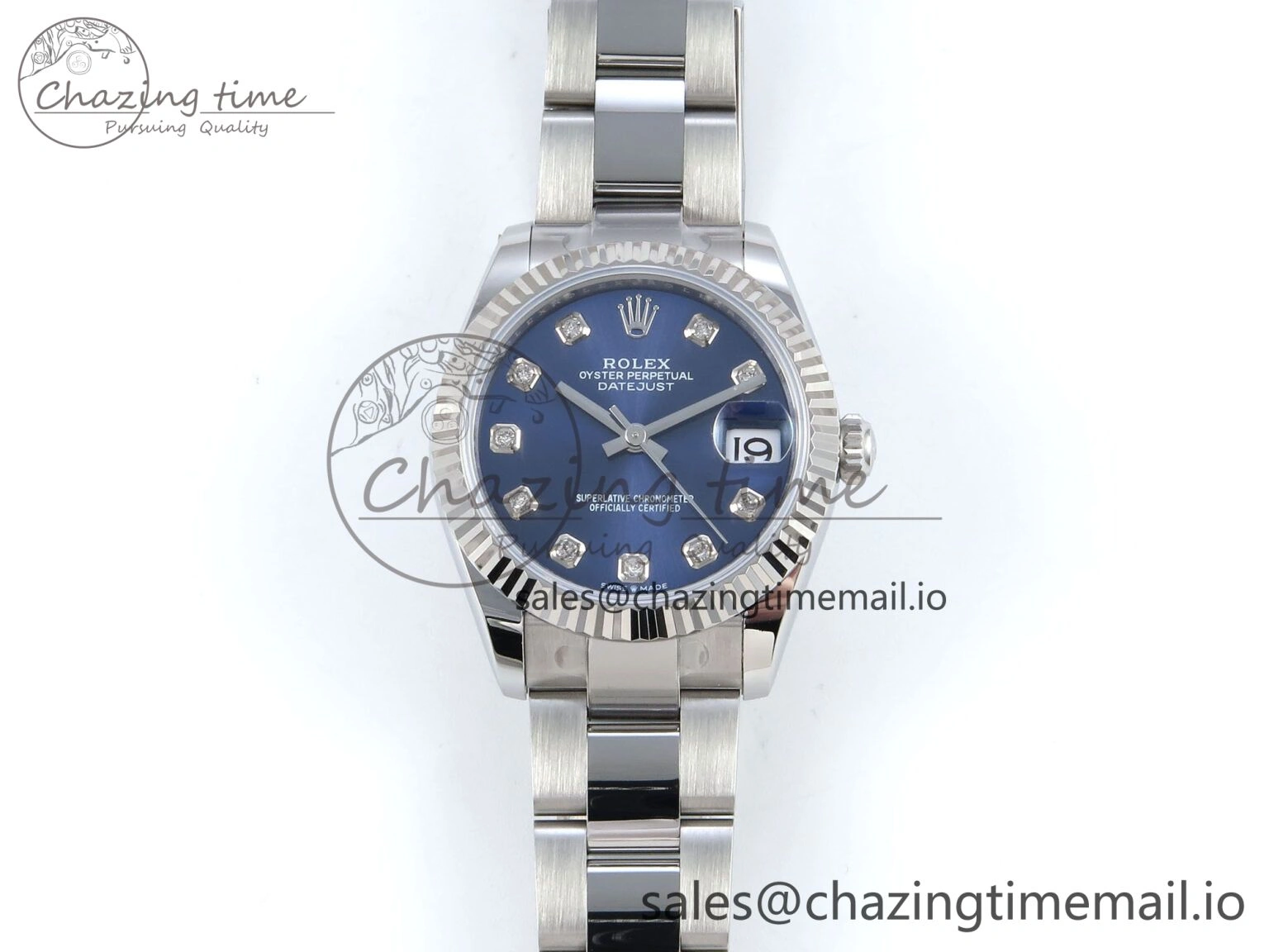 DateJust 31 278274 ARF 1:1 Best Edition 904L Steel Blue Diamonds Dial on SS Oyster Bracelet ETA 2688