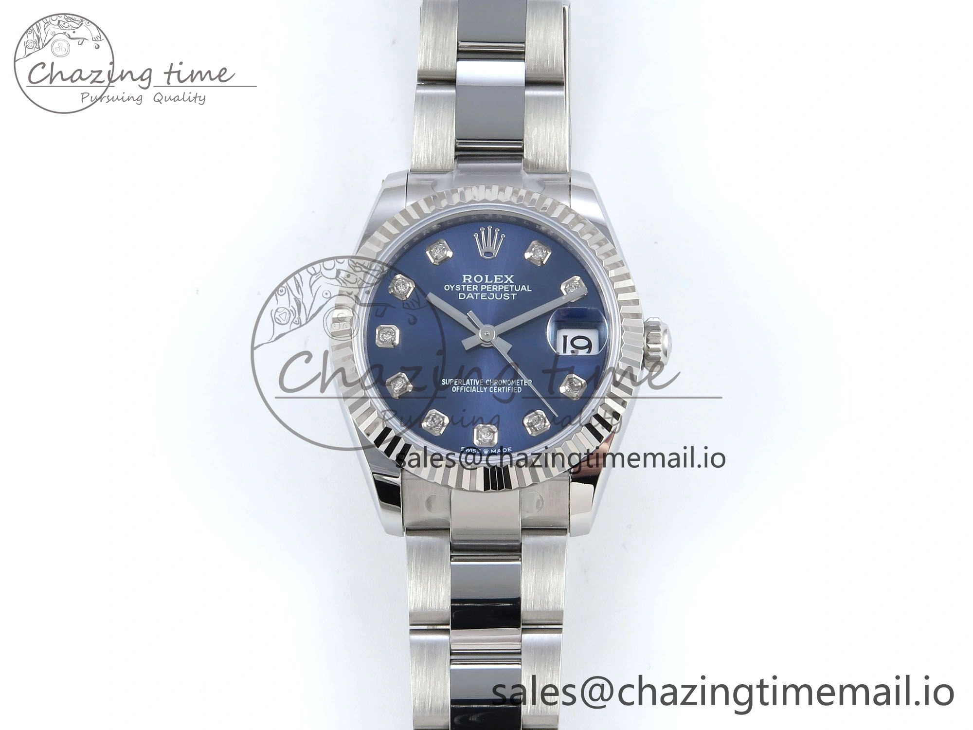 DateJust 31 278274 ARF 1:1 Best Edition 904L Steel Blue Diamonds Dial on SS Oyster Bracelet ETA 2688