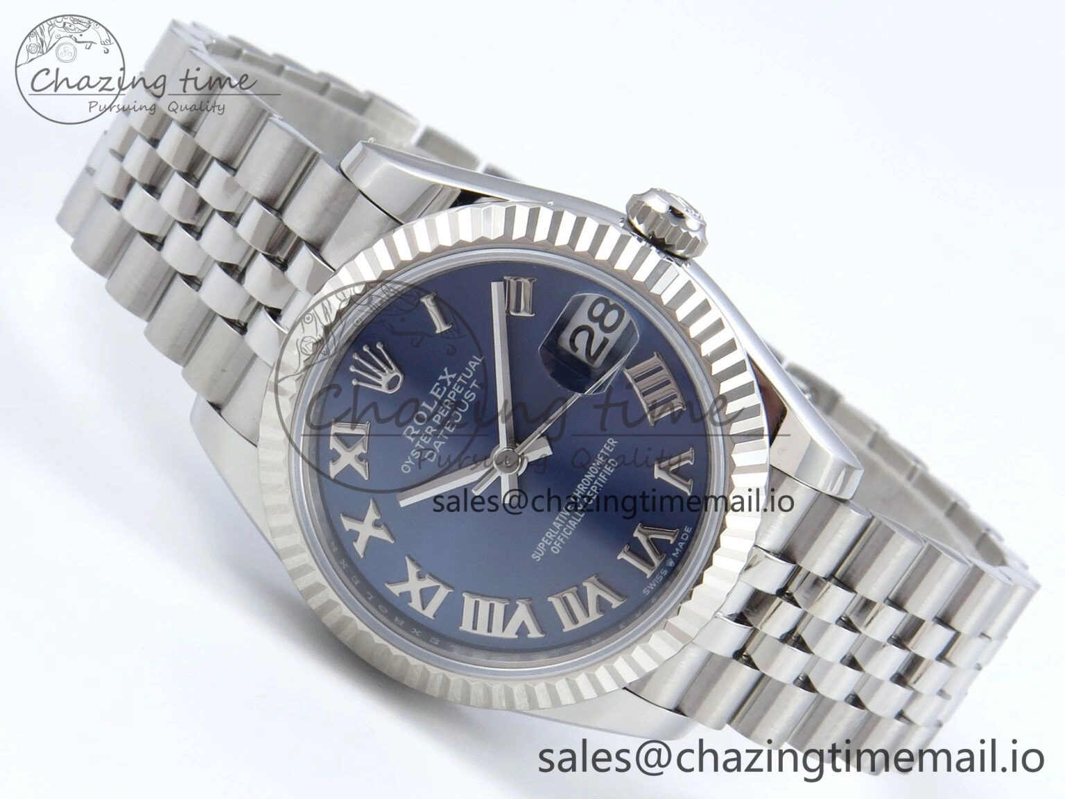 DateJust 31 278274 ARF 1:1 Best Edition 904L Steel Blue Roman Dial on SS Jubilee Bracelet ETA 2688