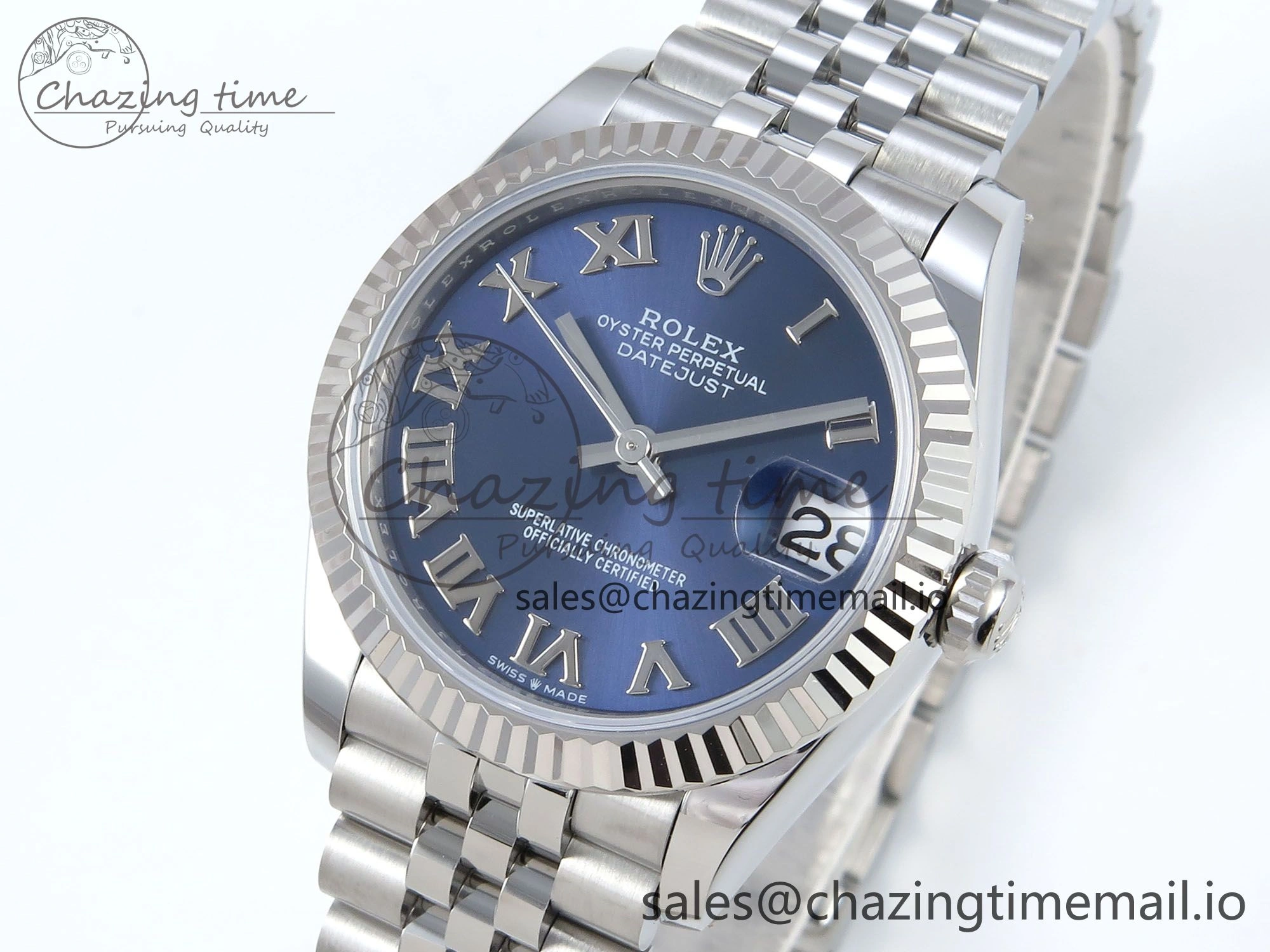 DateJust 31 278274 ARF 1:1 Best Edition 904L Steel Blue Roman Dial on SS Jubilee Bracelet ETA 2688