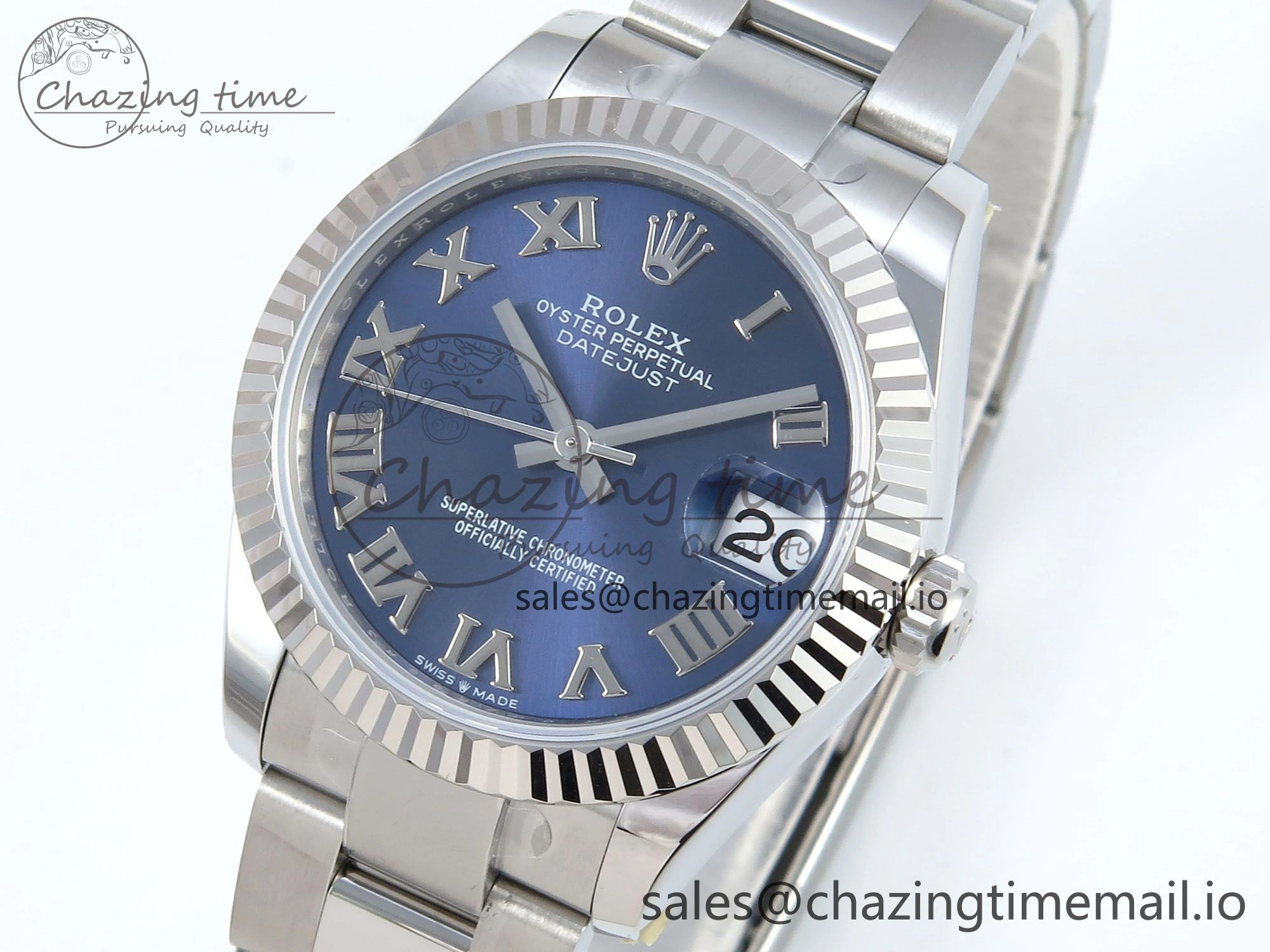 DateJust 31 278274 ARF 1:1 Best Edition 904L Steel Blue Roman Dial on SS Oyster Bracelet ETA 2688