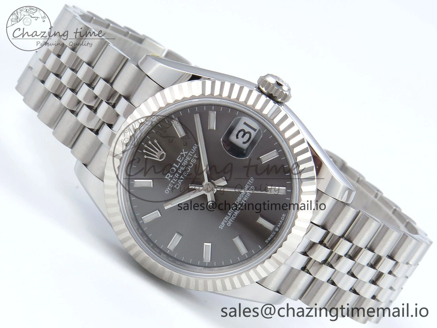 DateJust 31 278274 ARF 1:1 Best Edition 904L Steel Gray Dial Stick Marker on SS Jubilee Bracelet ETA 2688