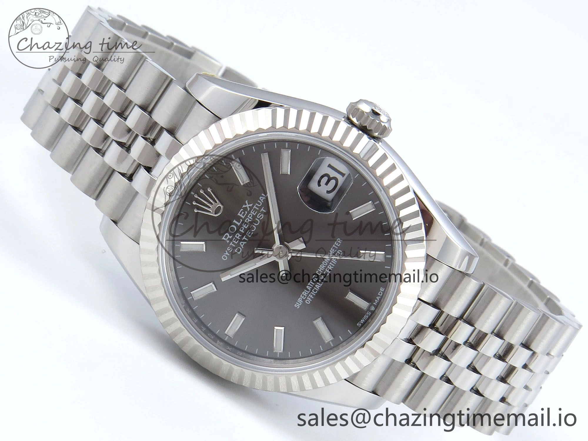 DateJust 31 278274 ARF 1:1 Best Edition 904L Steel Gray Dial Stick Marker on SS Jubilee Bracelet ETA 2688