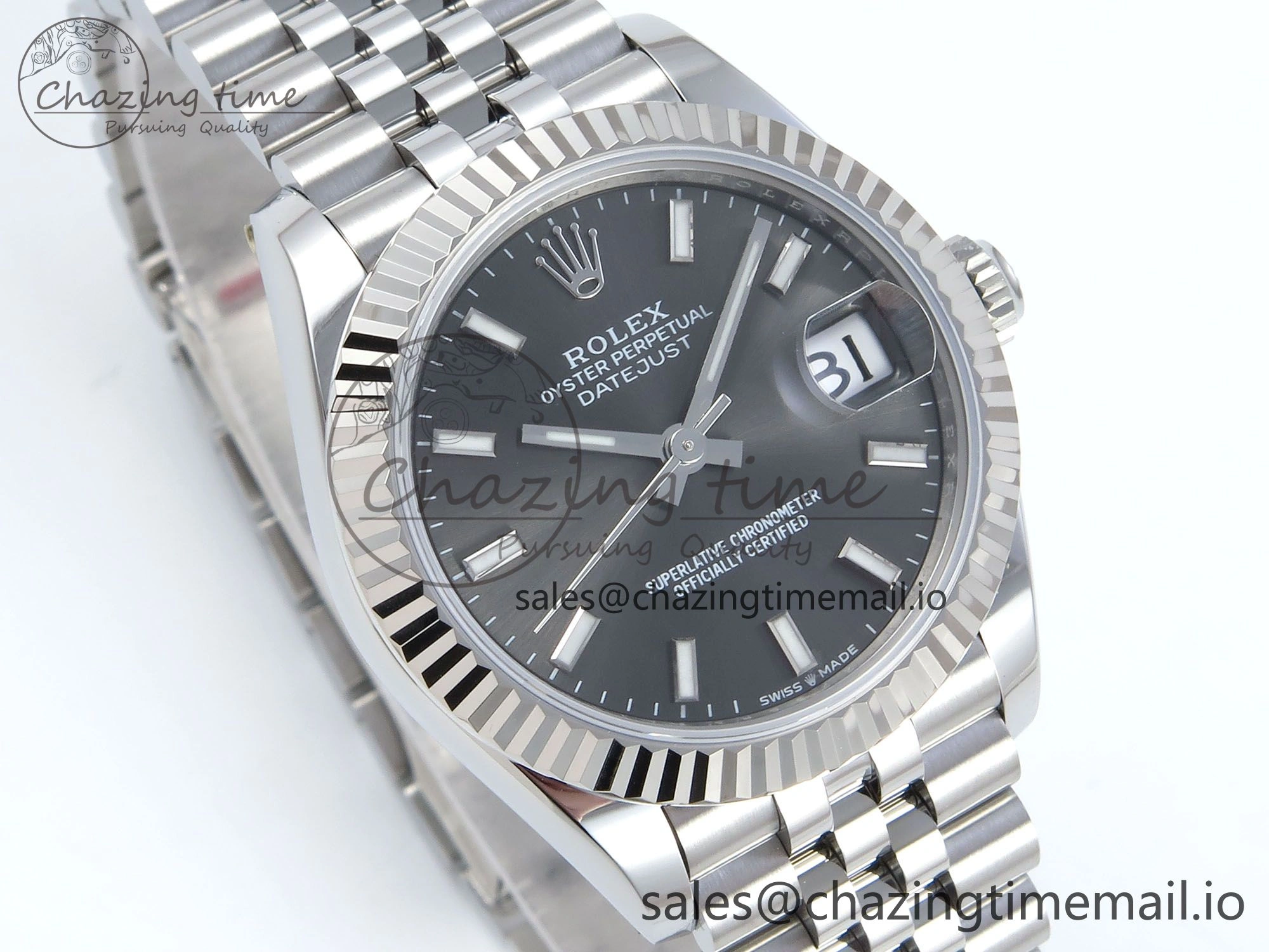 DateJust 31 278274 ARF 1:1 Best Edition 904L Steel Gray Dial Stick Marker on SS Jubilee Bracelet ETA 2688