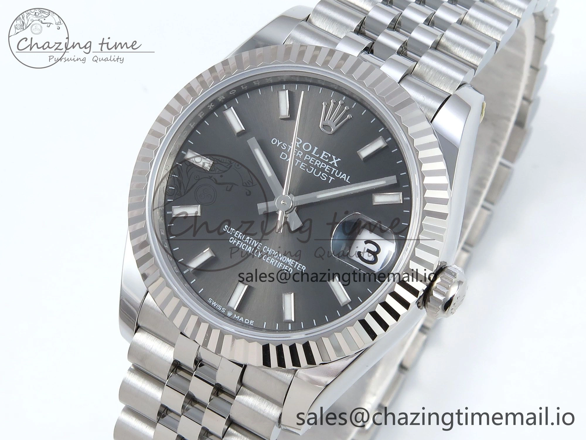 DateJust 31 278274 ARF 1:1 Best Edition 904L Steel Gray Dial Stick Marker on SS Jubilee Bracelet ETA 2688