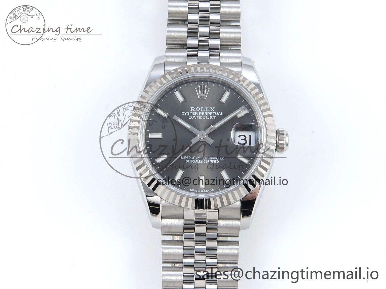 DateJust 31 278274 ARF 1:1 Best Edition 904L Steel Gray Dial Stick Marker on SS Jubilee Bracelet ETA 2688