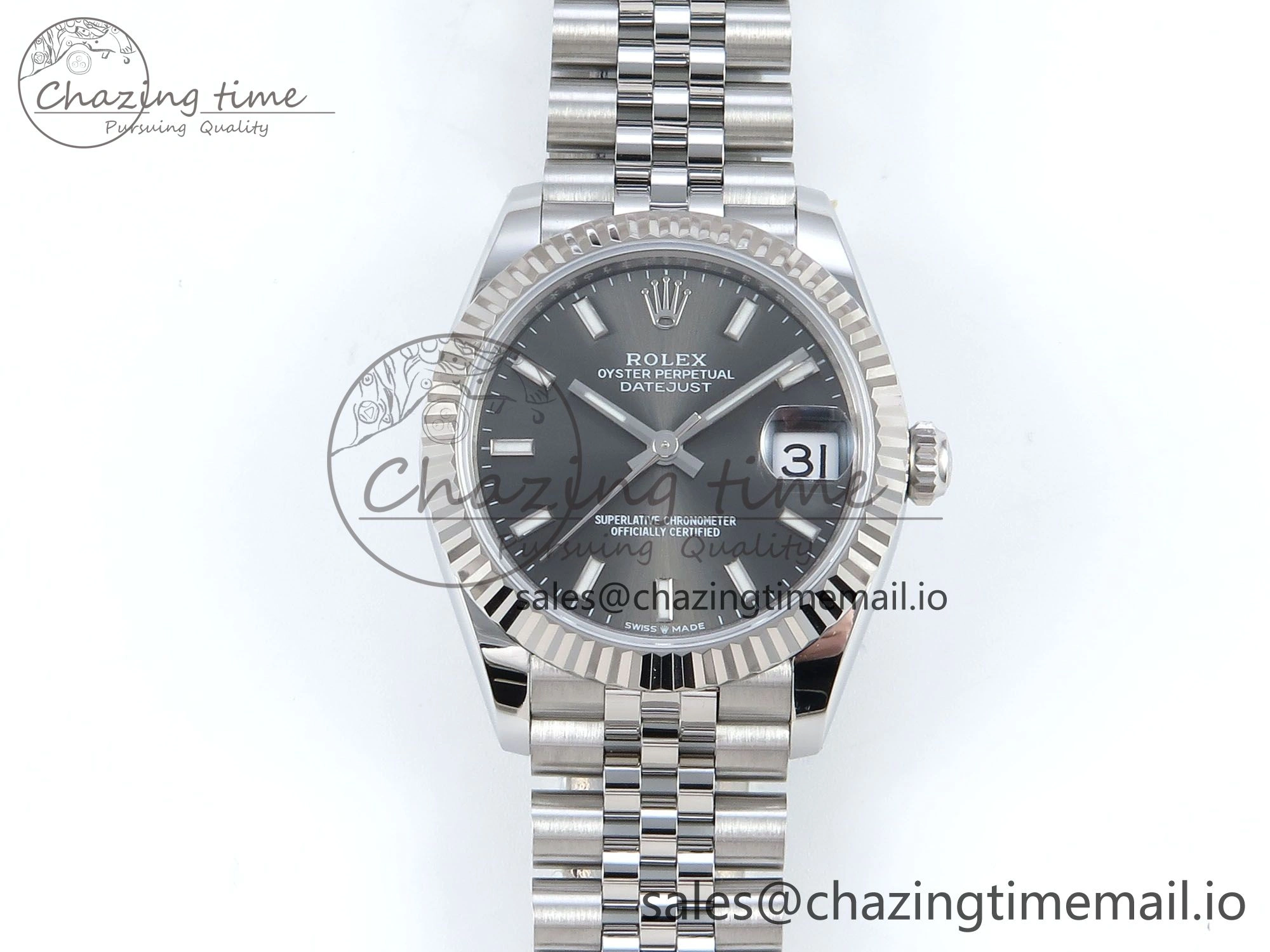 DateJust 31 278274 ARF 1:1 Best Edition 904L Steel Gray Dial Stick Marker on SS Jubilee Bracelet ETA 2688