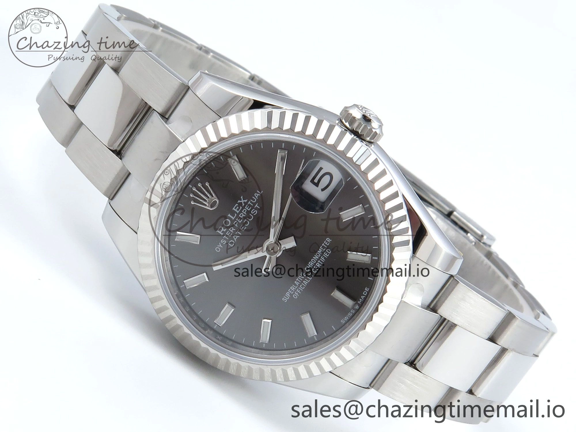 DateJust 31 278274 ARF 1:1 Best Edition 904L Steel Gray Dial Stick Marker on SS Oyster Bracelet ETA 2688
