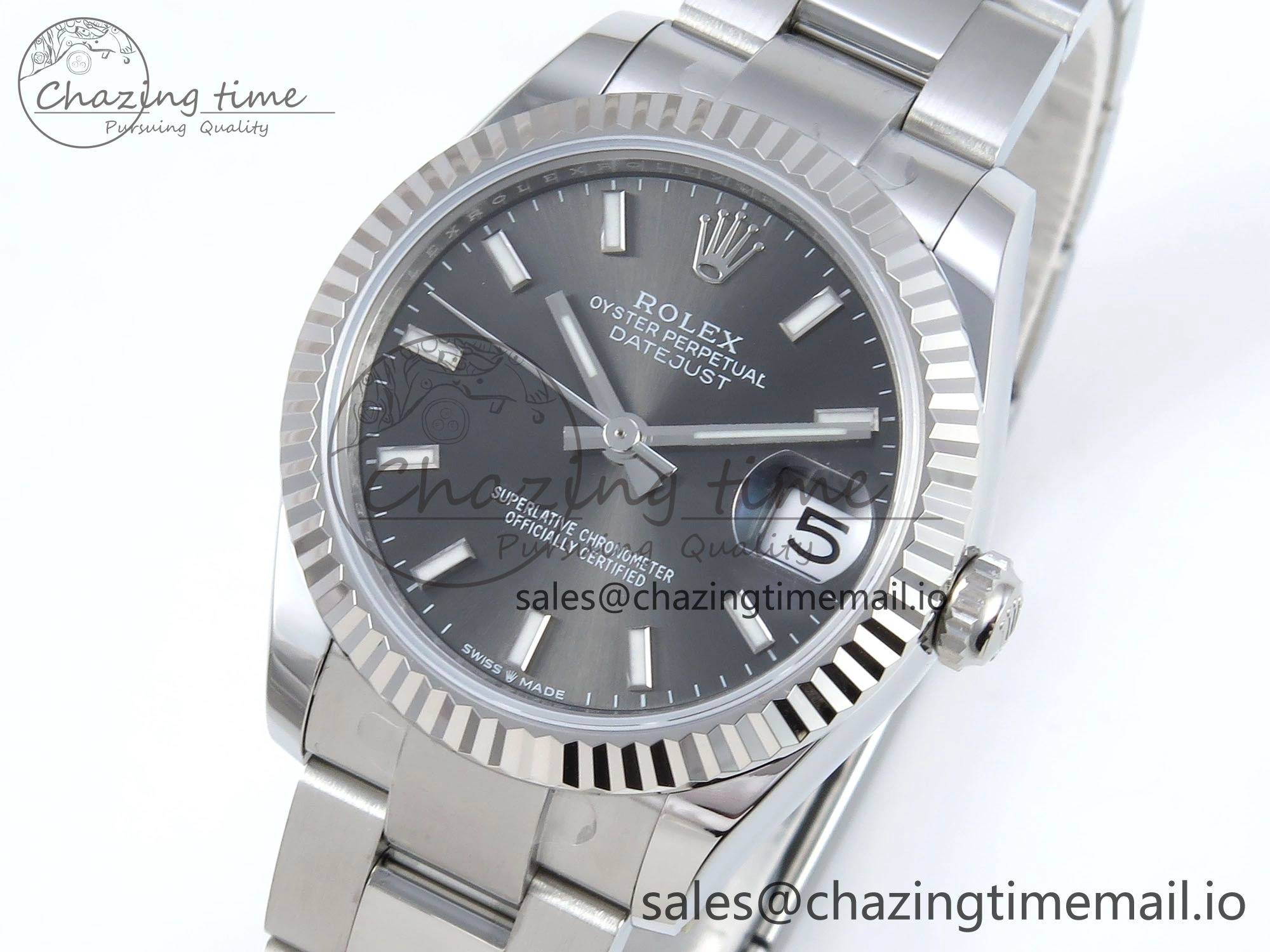 DateJust 31 278274 ARF 1:1 Best Edition 904L Steel Gray Dial Stick Marker on SS Oyster Bracelet ETA 2688