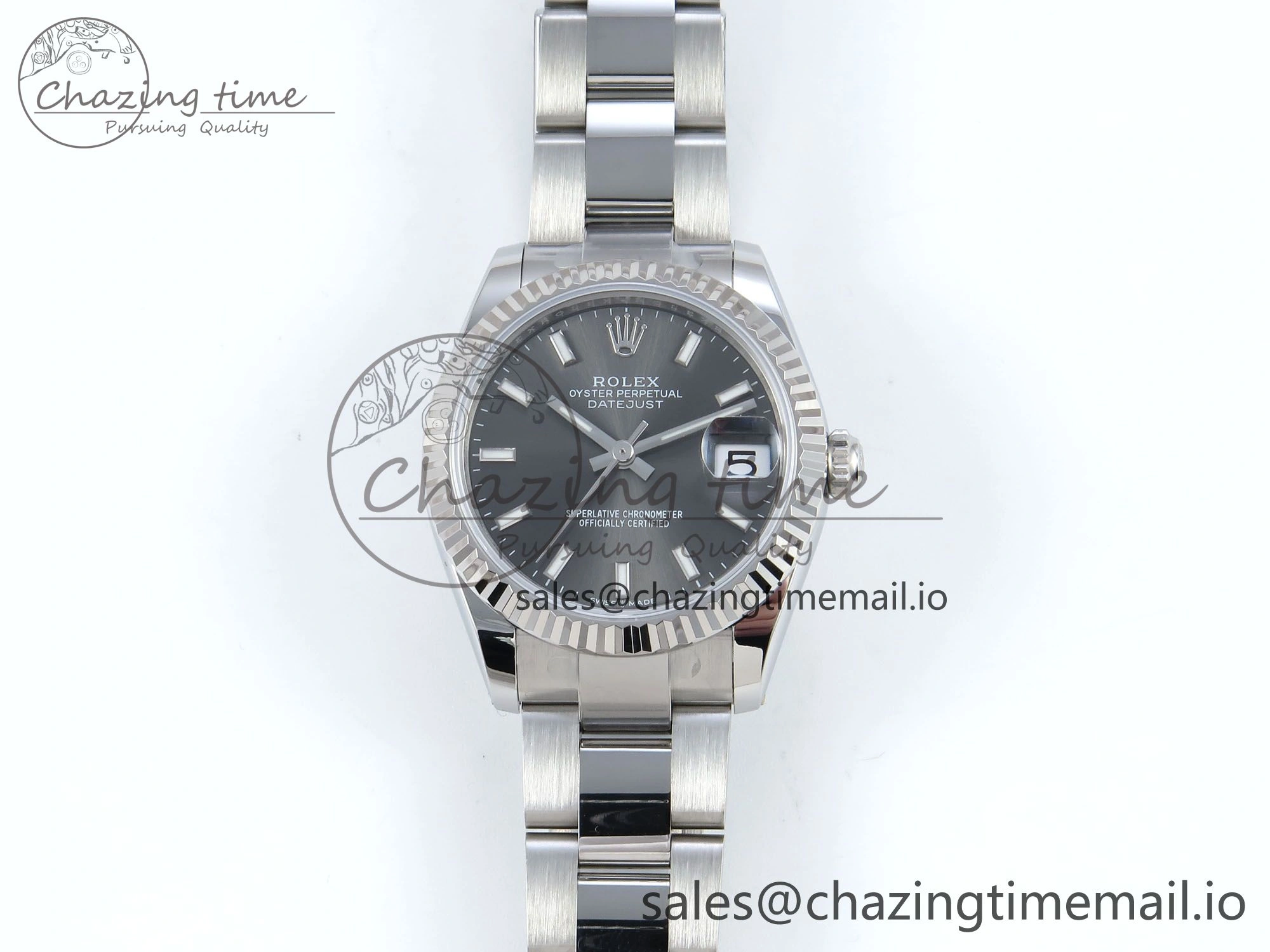 DateJust 31 278274 ARF 1:1 Best Edition 904L Steel Gray Dial Stick Marker on SS Oyster Bracelet ETA 2688