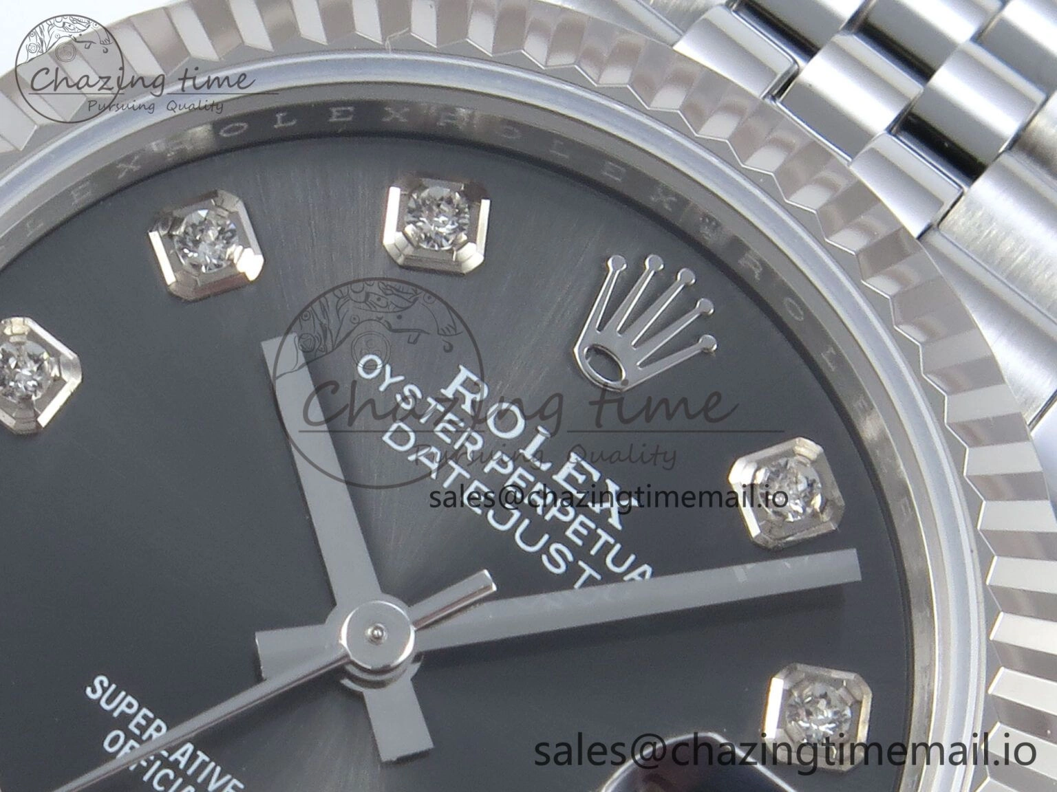 DateJust 31 278274 ARF 1:1 Best Edition 904L Steel Gray Diamonds Dial on SS Jubilee Bracelet ETA 2688
