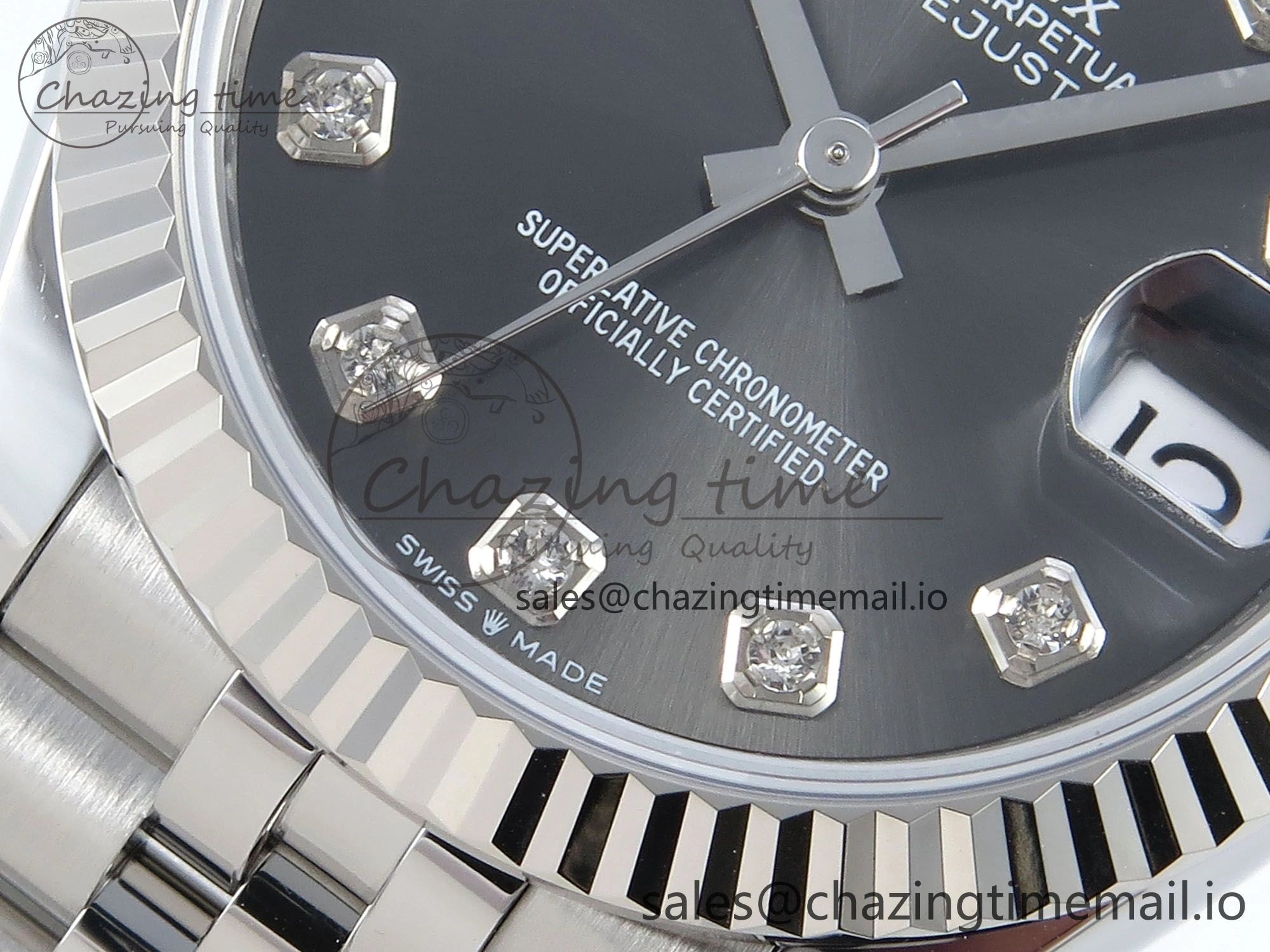 DateJust 31 278274 ARF 1:1 Best Edition 904L Steel Gray Diamonds Dial on SS Jubilee Bracelet ETA 2688