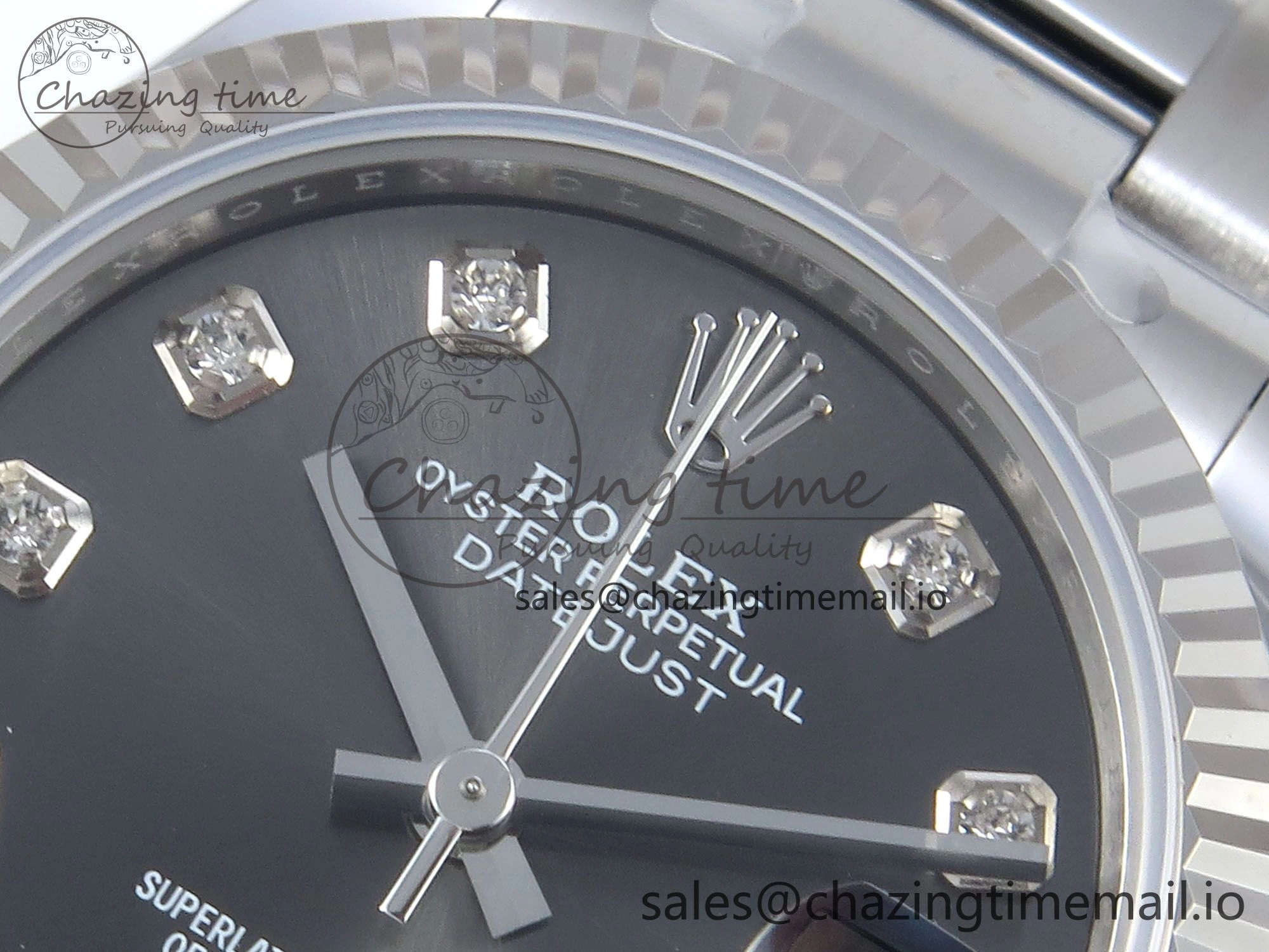 DateJust 31 278274 ARF 1:1 Best Edition 904L Steel Gray Diamonds Dial on SS Oyster Bracelet ETA 2688